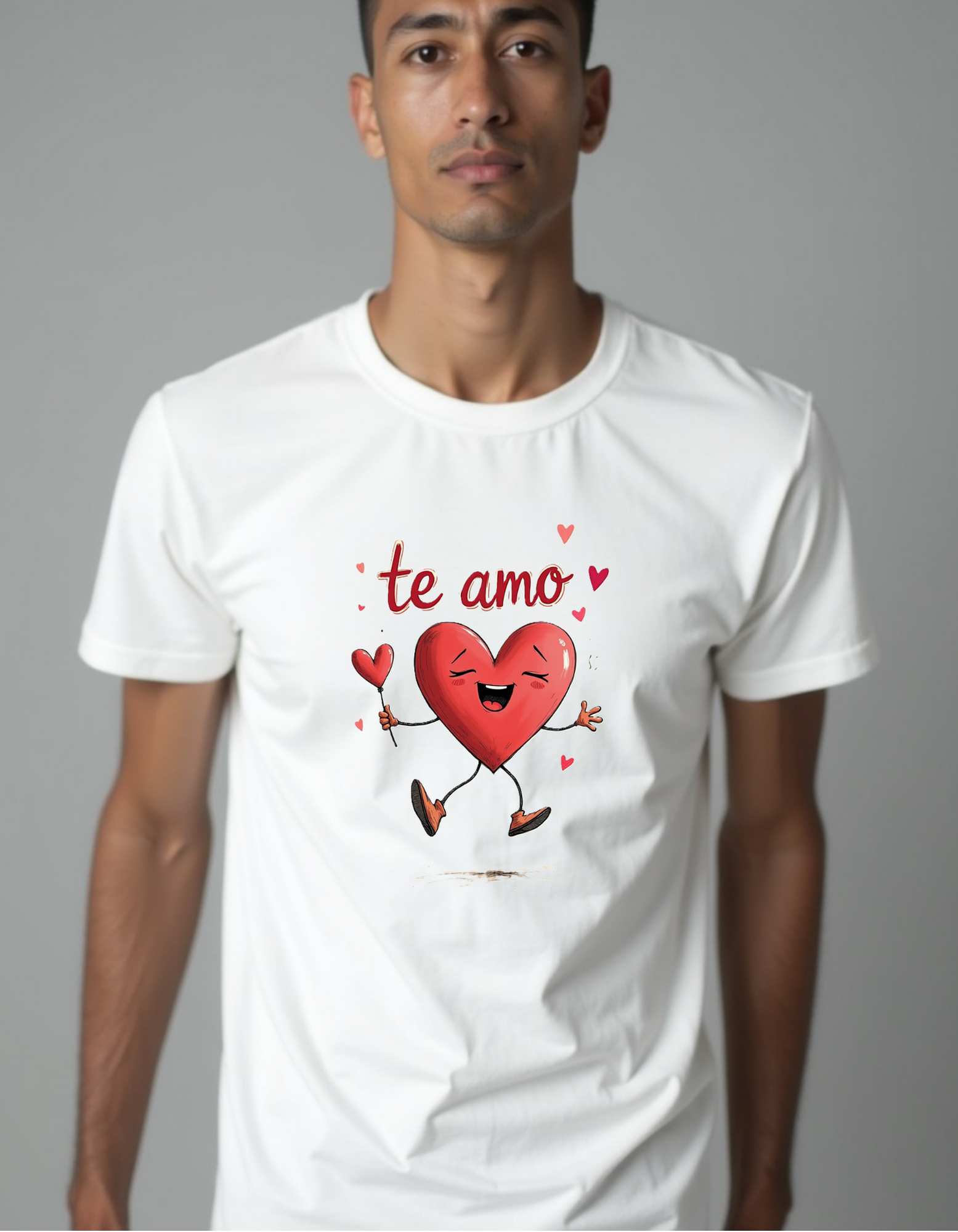 Playera con la frase Te amo con dibujo de corazon