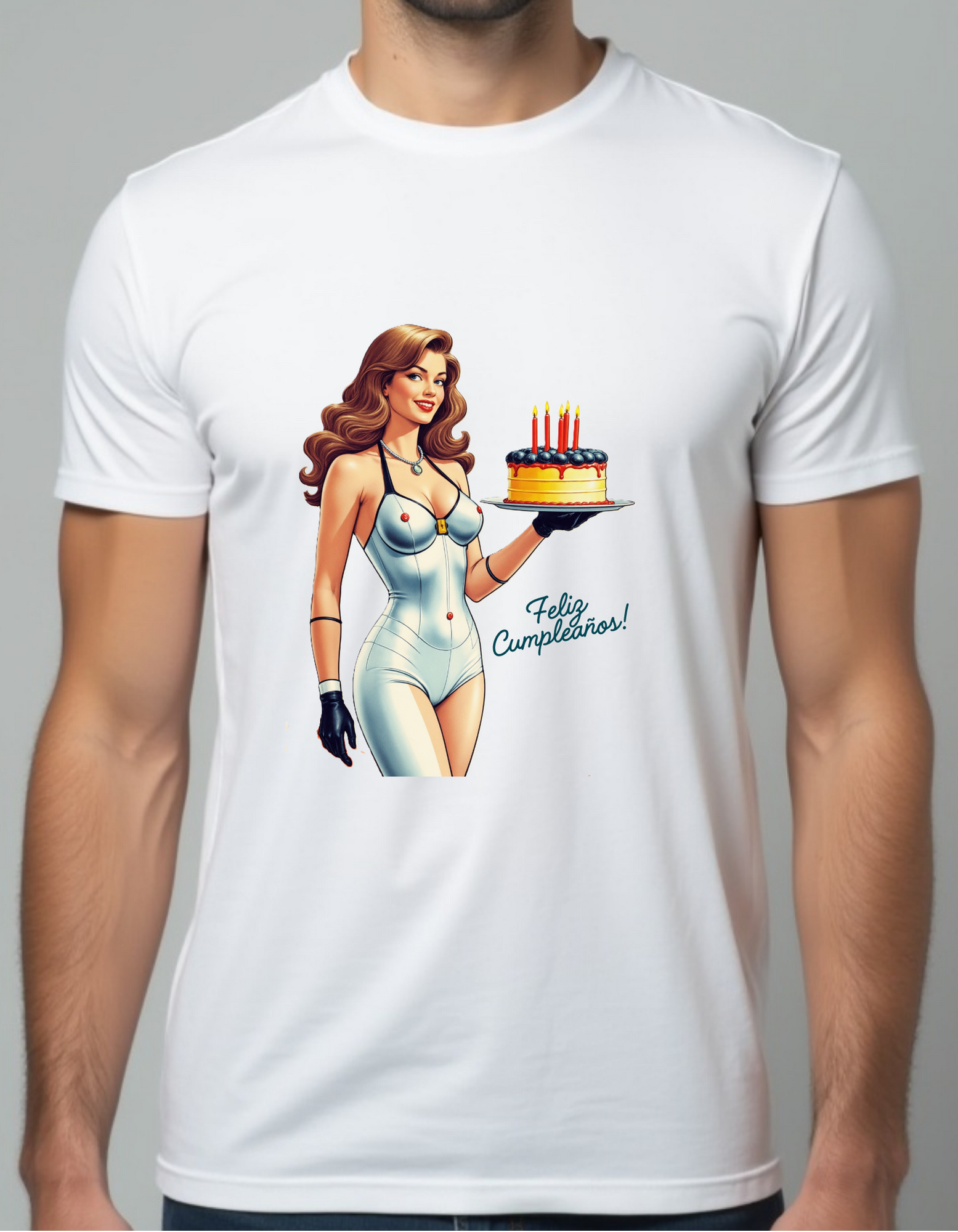 Playera con la frase Feliz Cumpleaños erotica