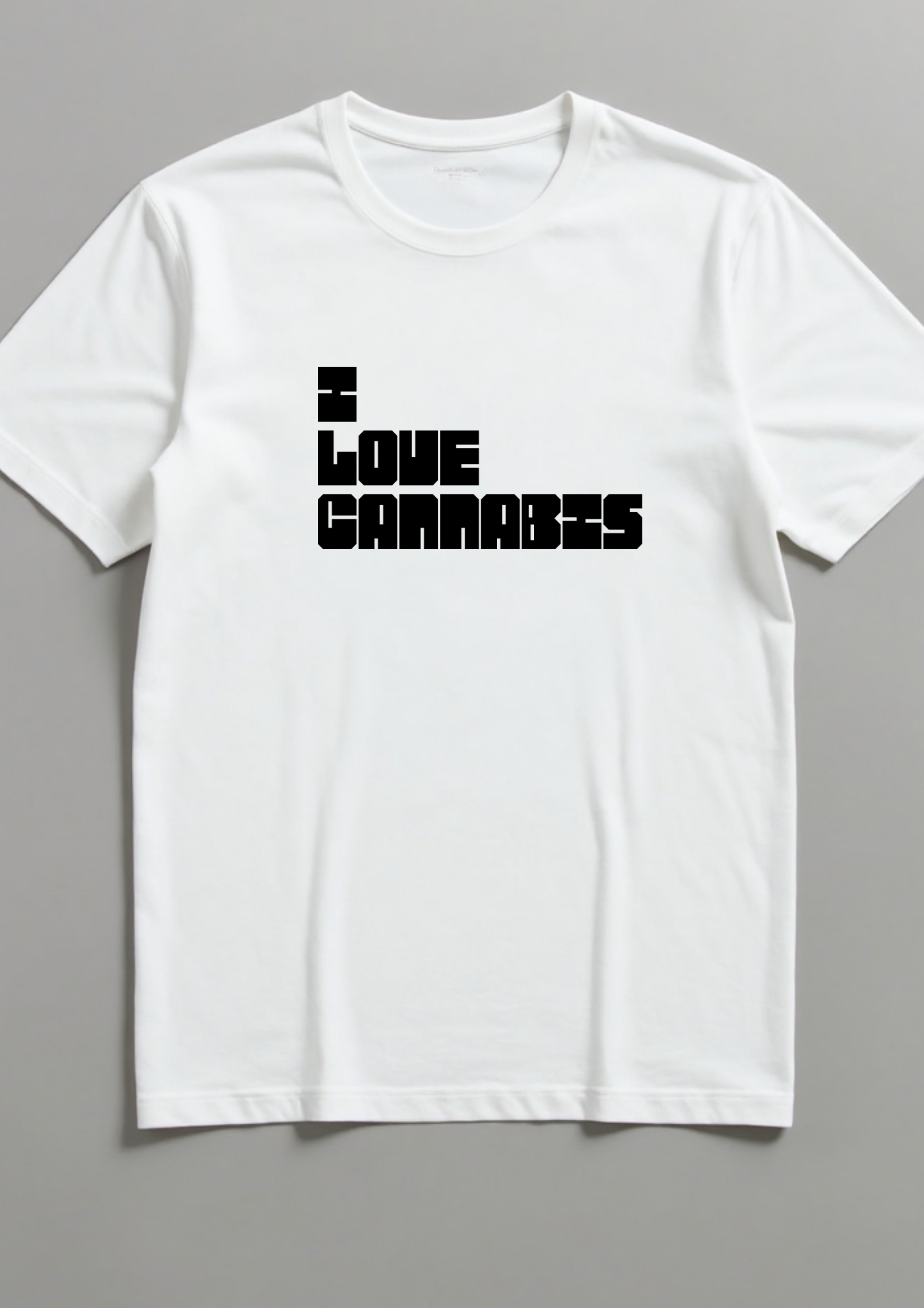 Playera con la frase I Love Cannabis look elegante sport