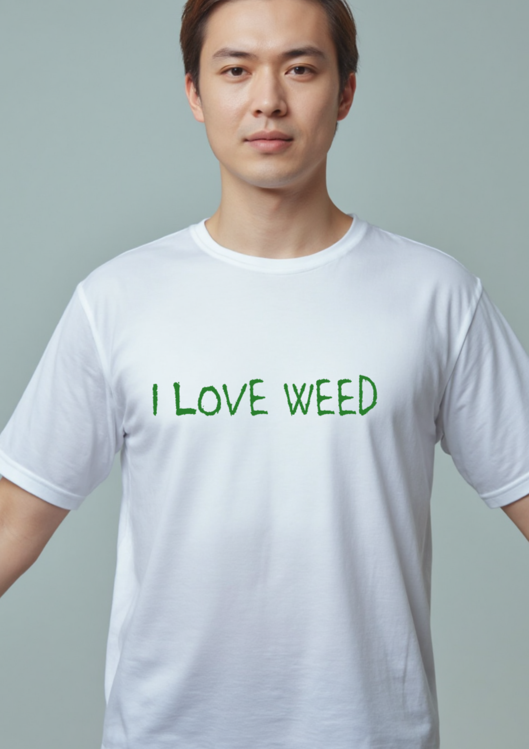 Playera con frase de marihuana estilo retro en tono verde