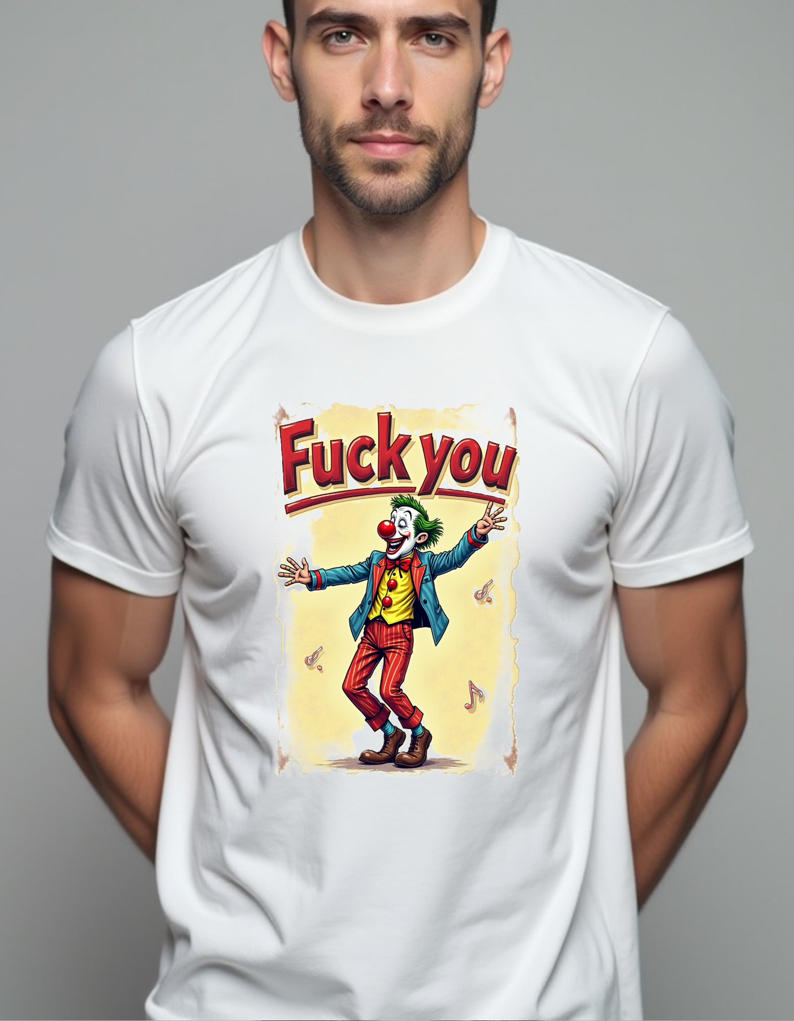 Bonita playera de Joker con la frase Fuck you estilo retro