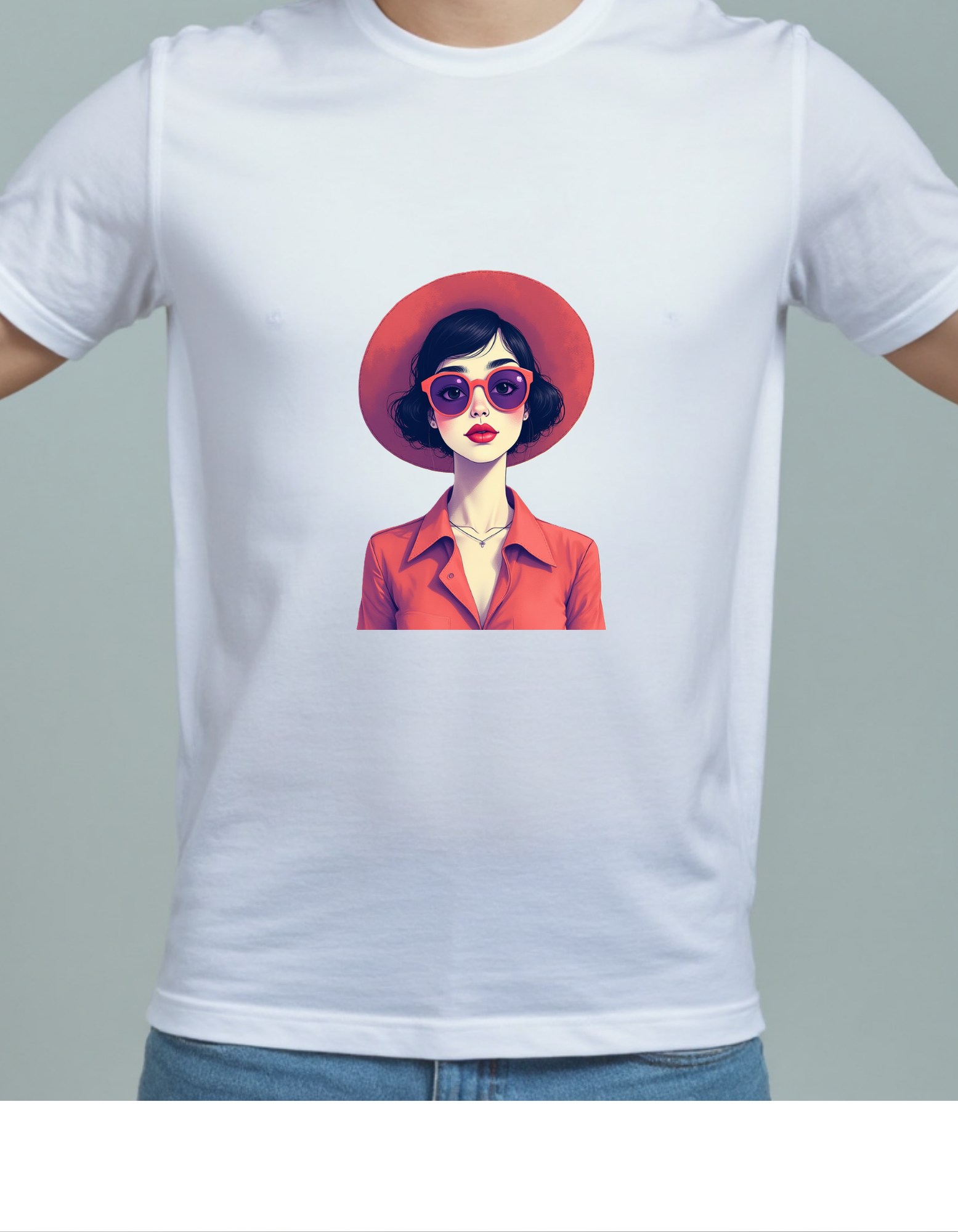Playera con imagen de fashionista