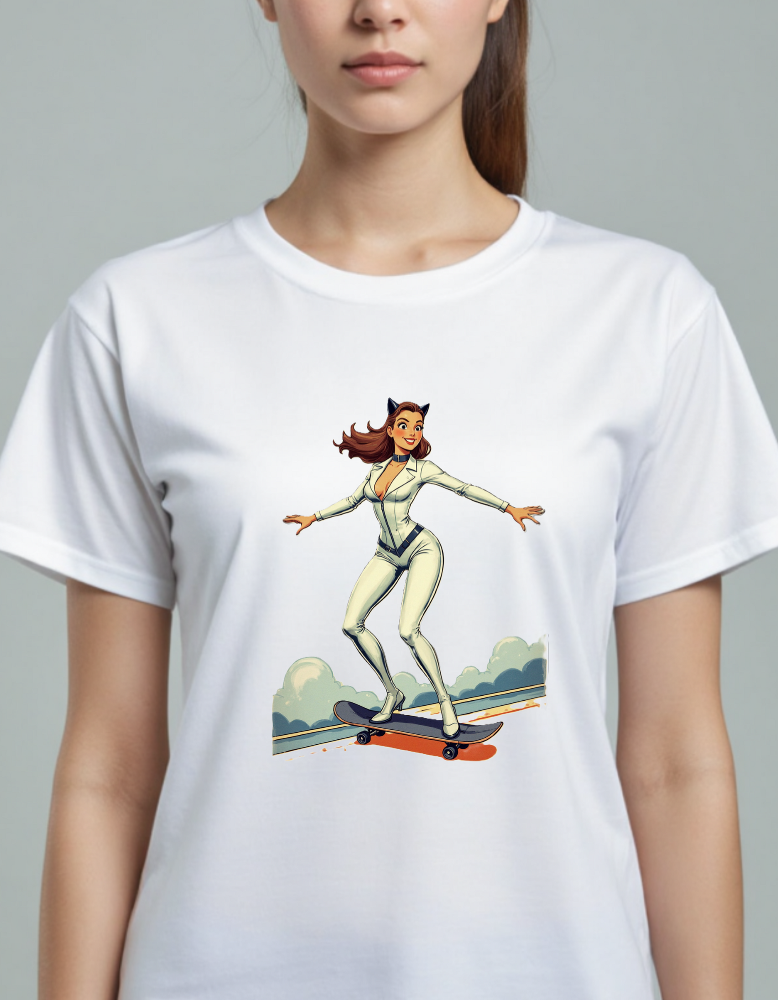 Playera Catwoman Skateboard