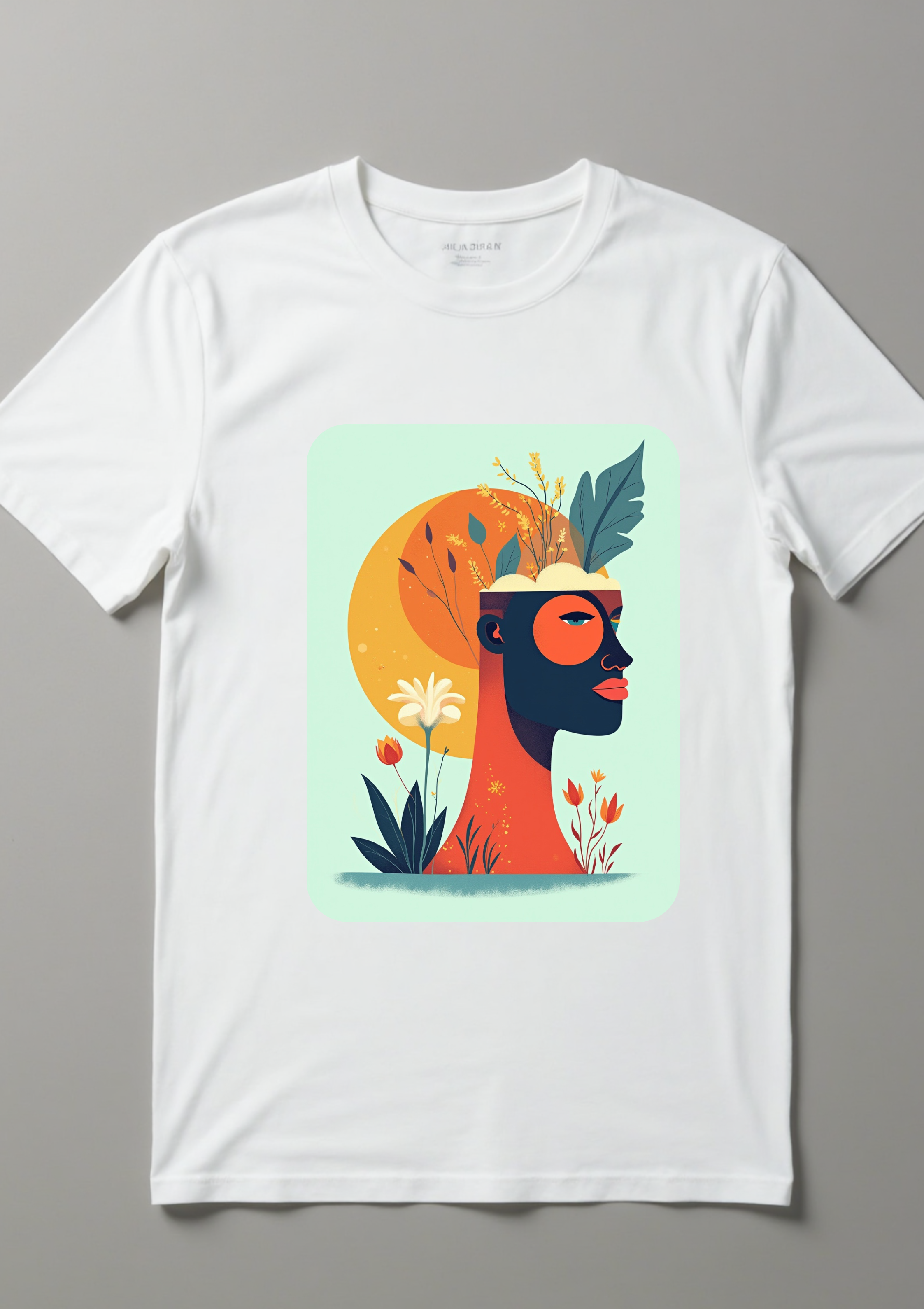 Playera casual muy combinable con ilustracion de arte contemporaneo