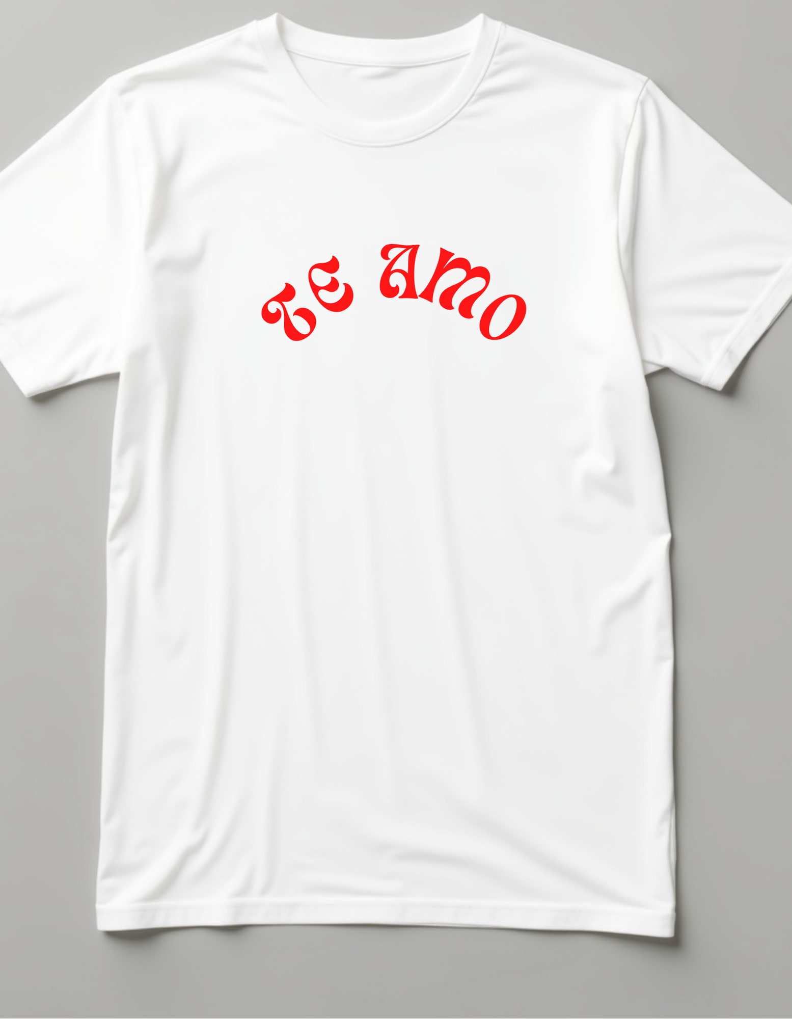 Playera con la frase Te Amo estilo retro rojo