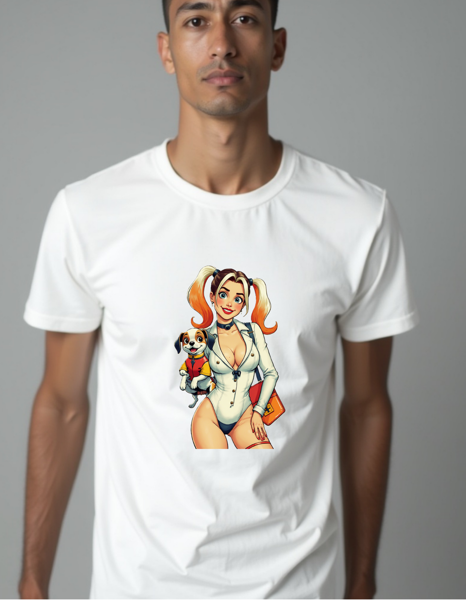 Playera con dibujo de mascota