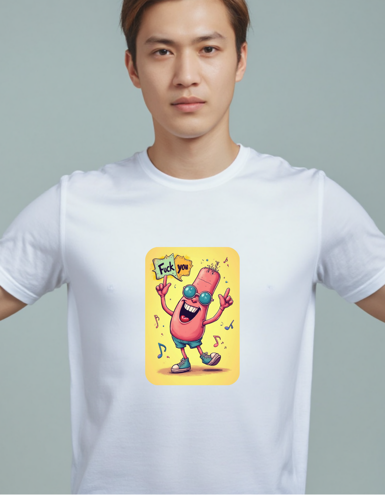 Playera con la frase Fuck you con imagen 