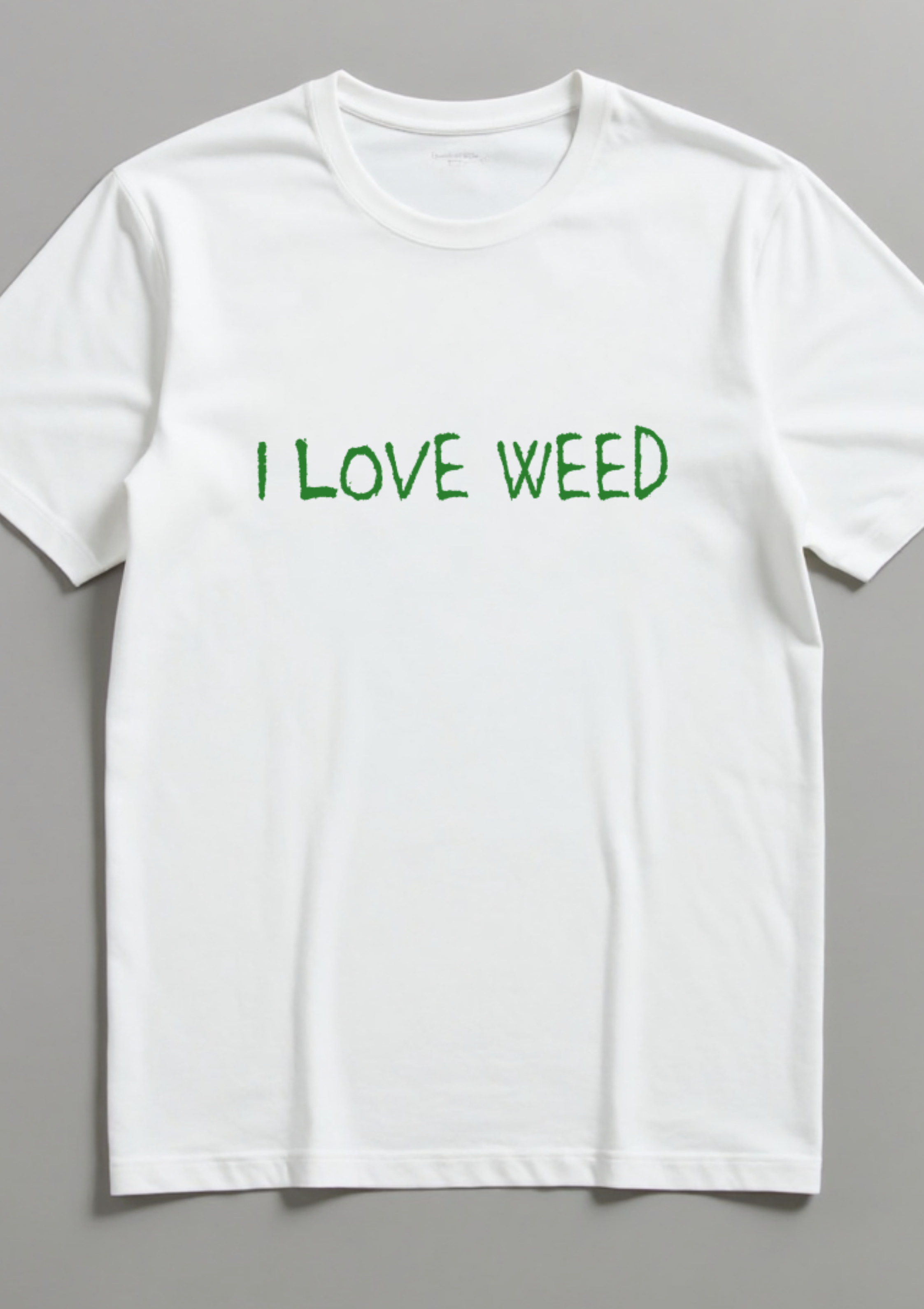 Playera con frase de marihuana estilo retro en tono verde