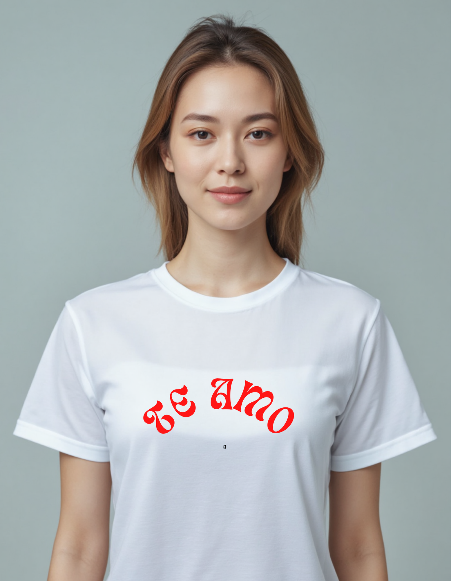 Playera con la frase Te Amo estilo retro rojo