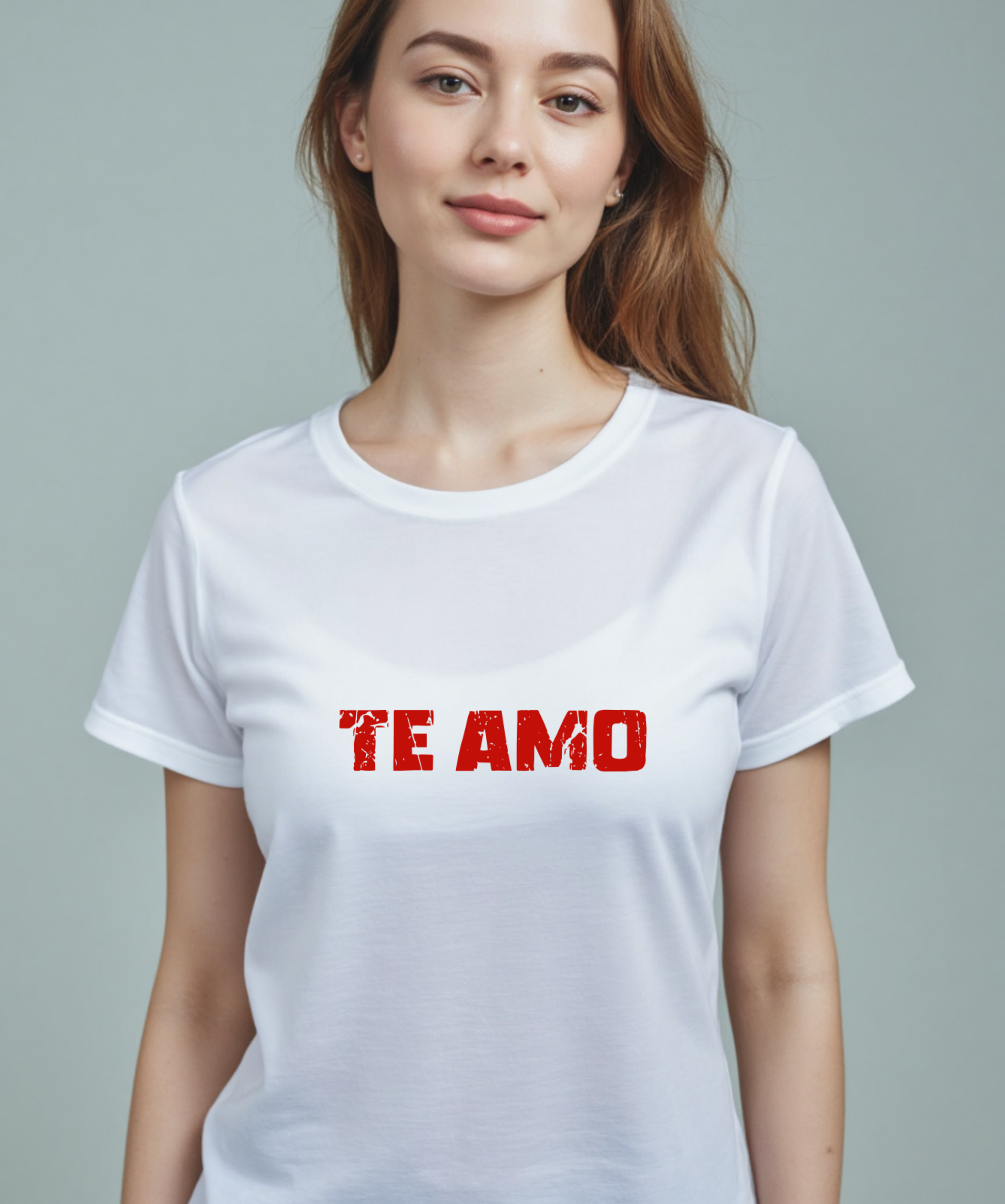 Playera con la frase Te amo en letras Rojas
