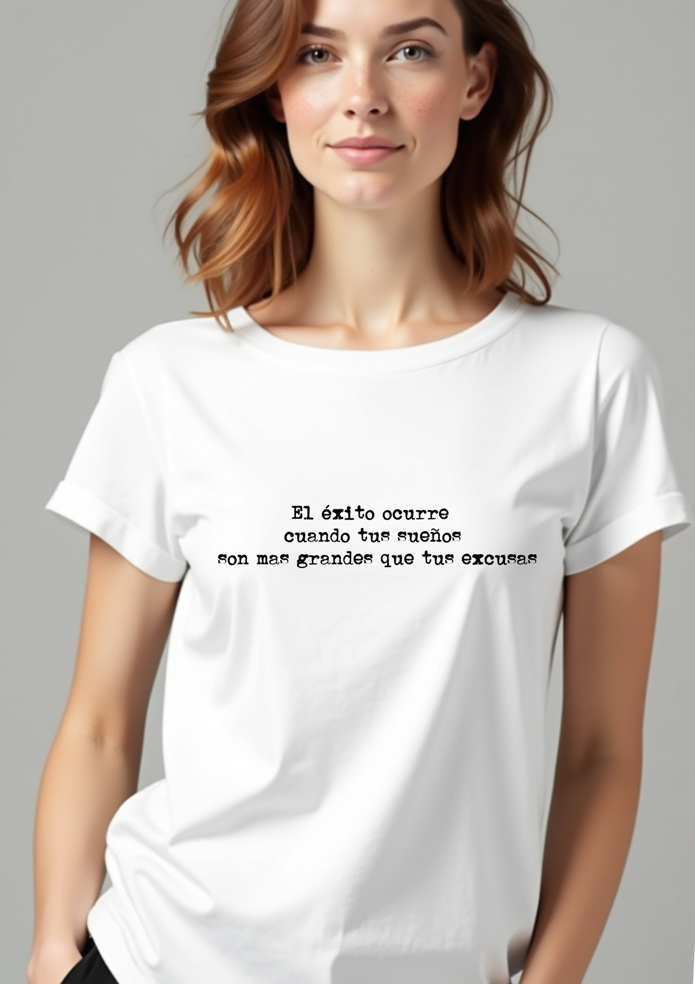 Playera con frase de exito