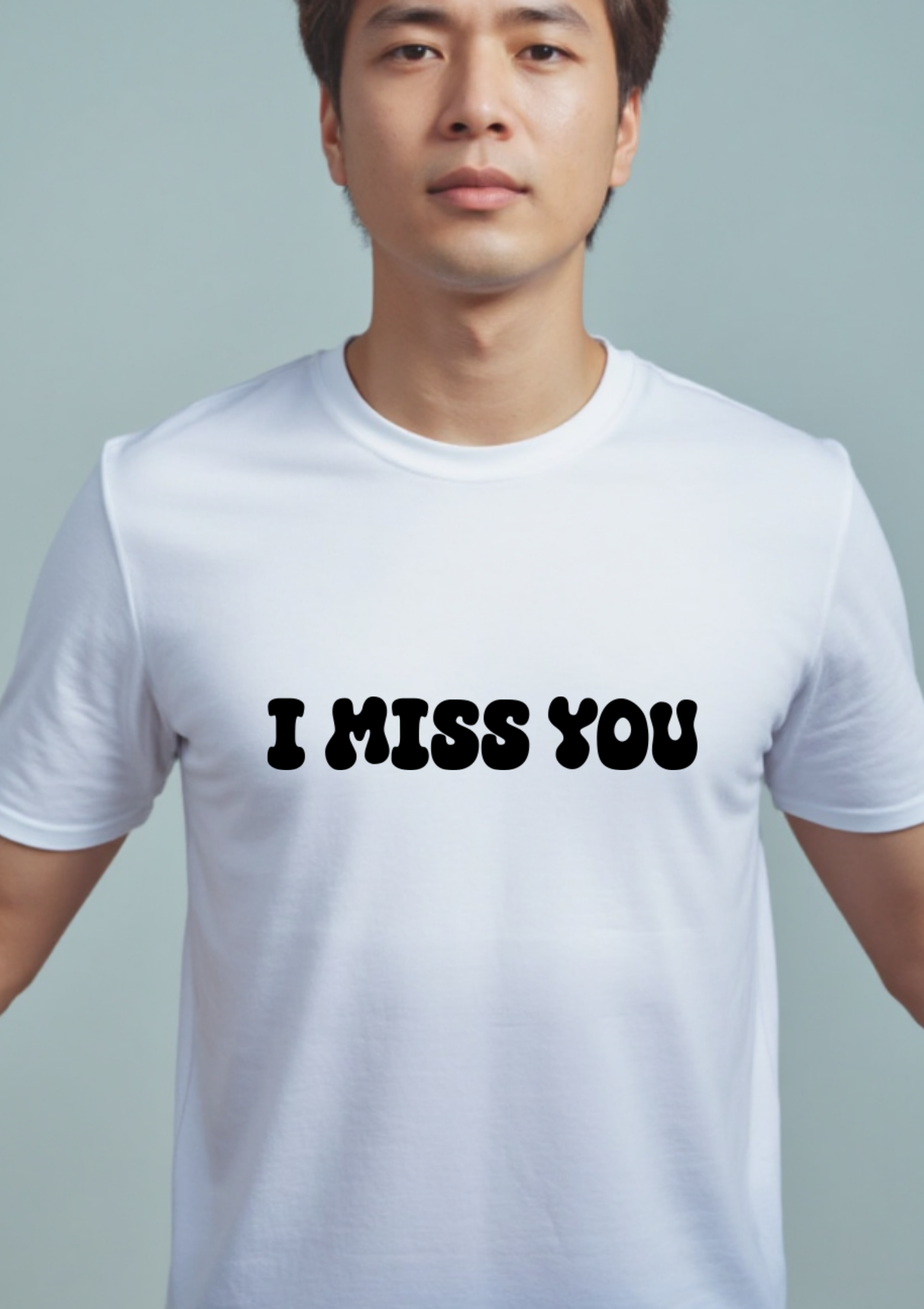Playera con frase I Miss You en tono negro