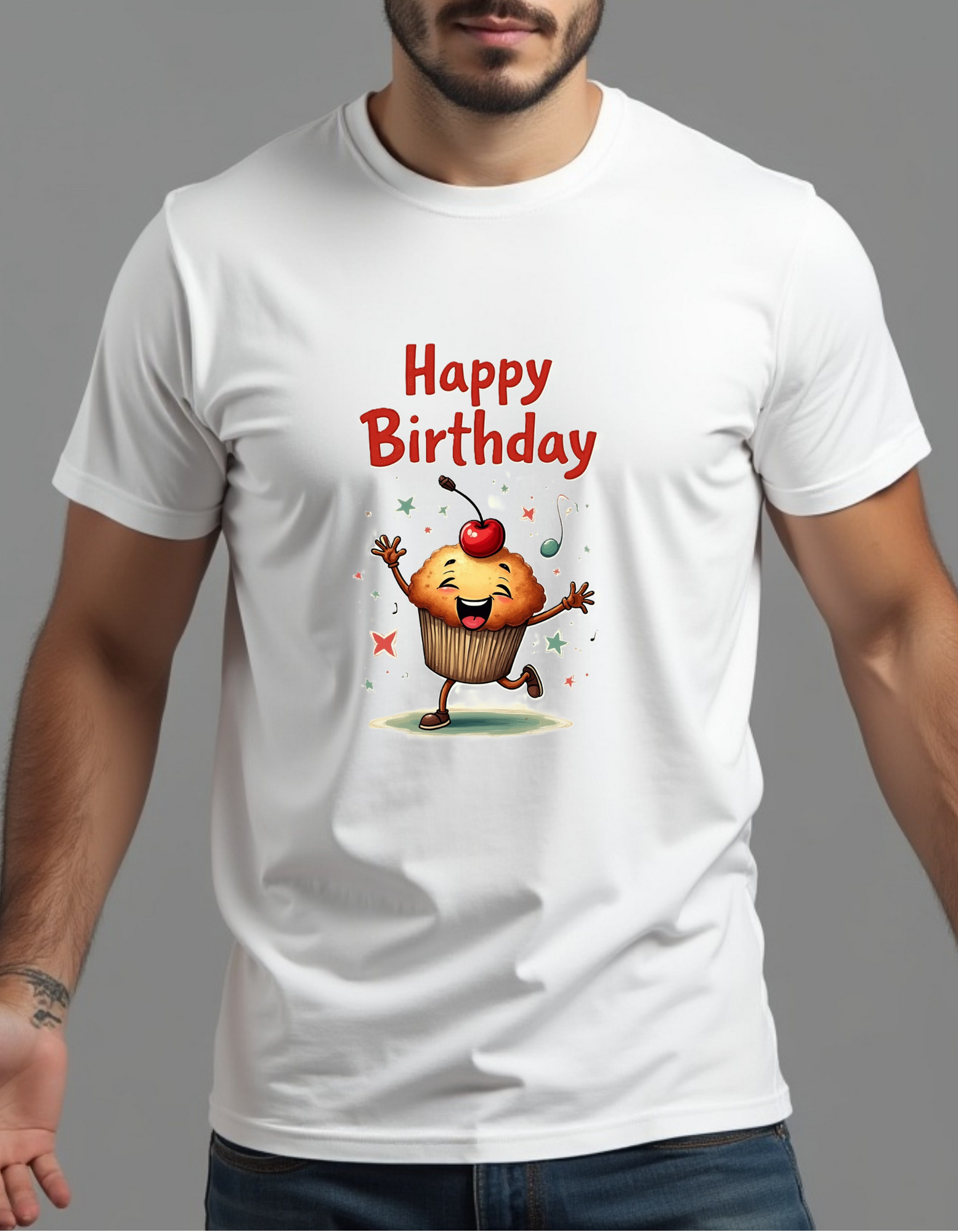 Playera con la frase Happy Birthday, ideas para regalos