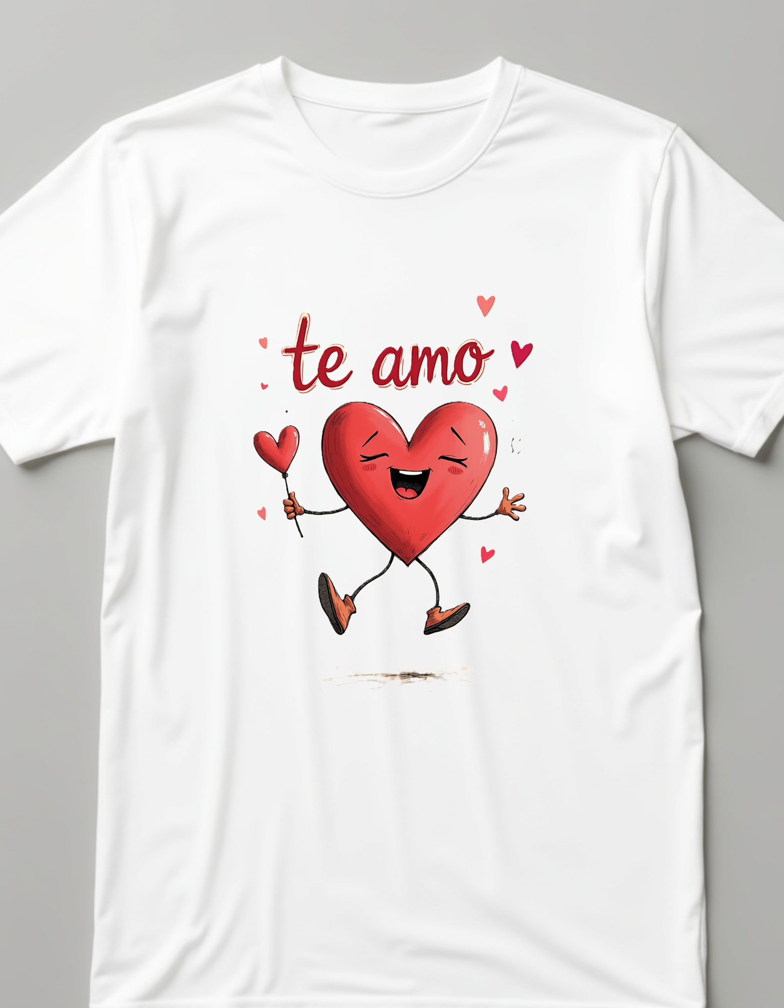 Playera con la frase Te amo con dibujo de corazon