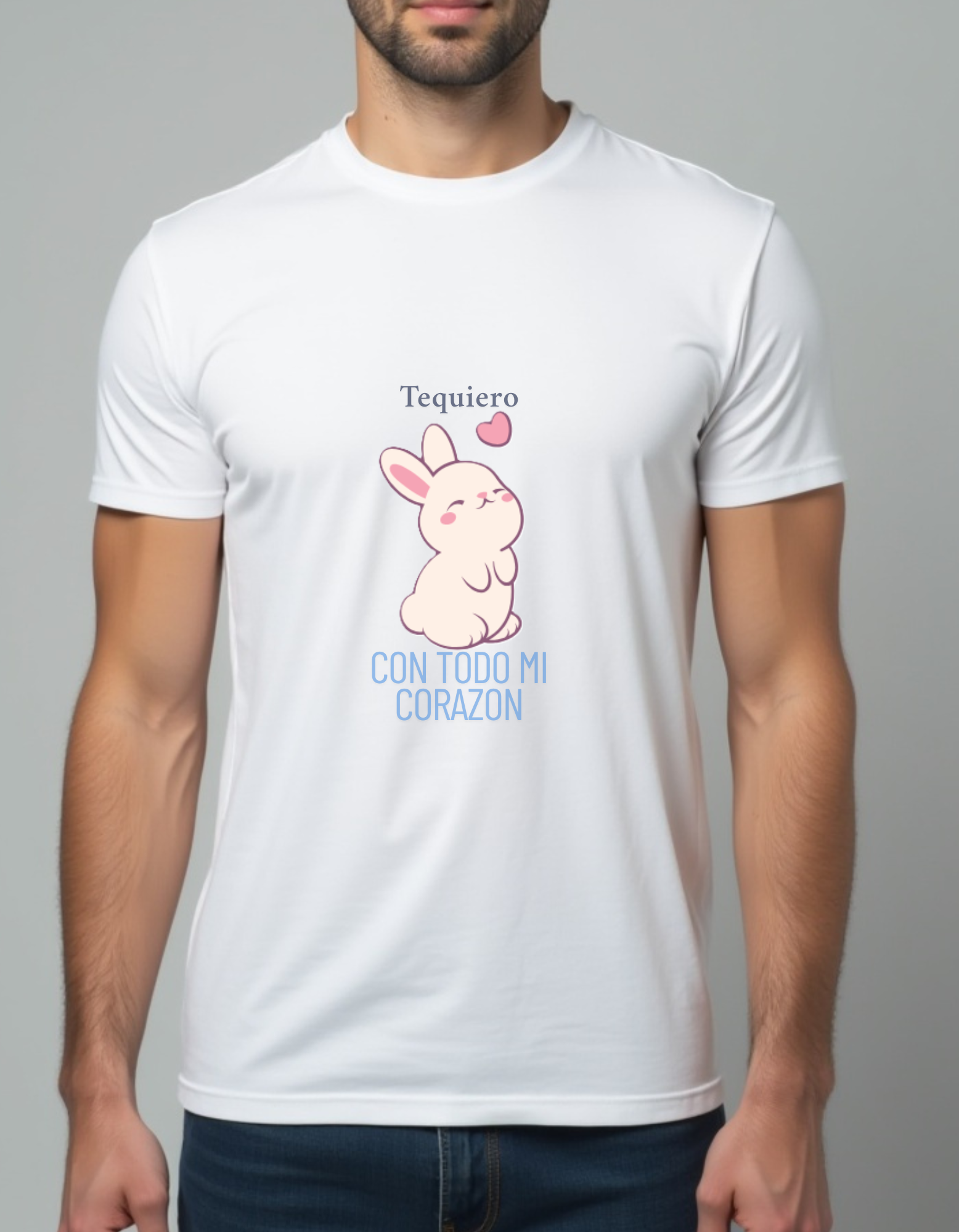 Playera de conejito tierno con la frase Te Quiero