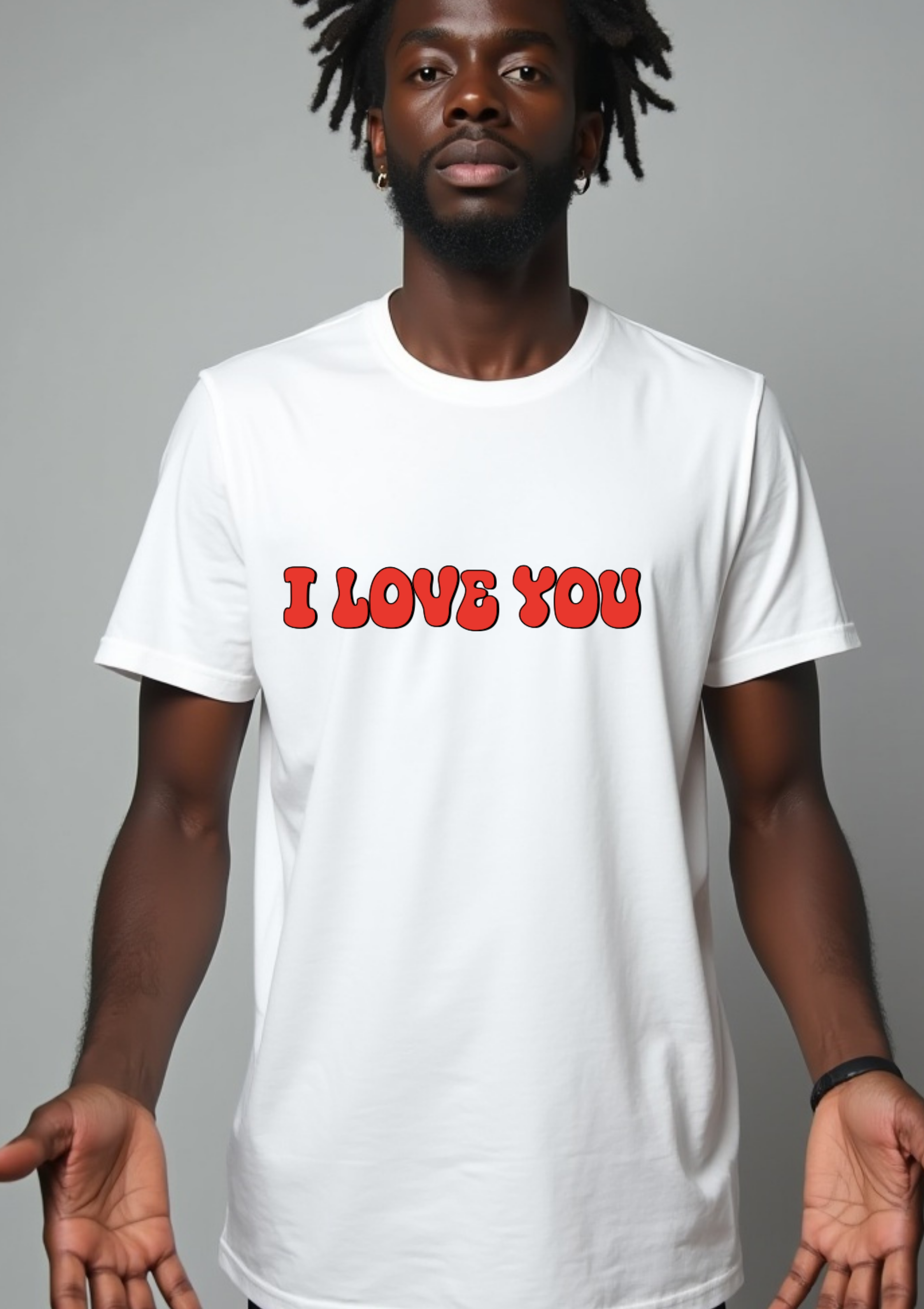 Playera con frase en estilo retro I Love You