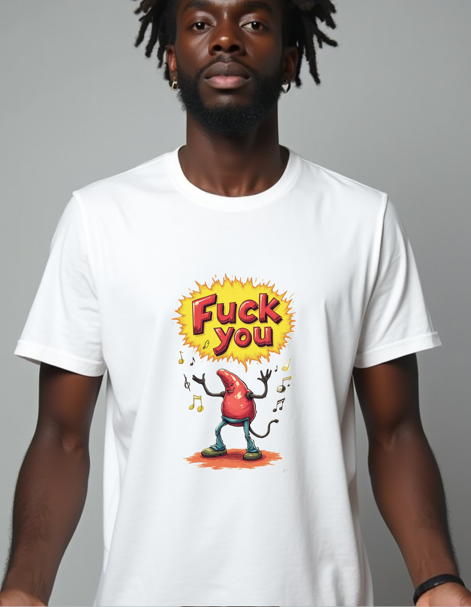 Bonita Playera rocker con la frase Fuck you