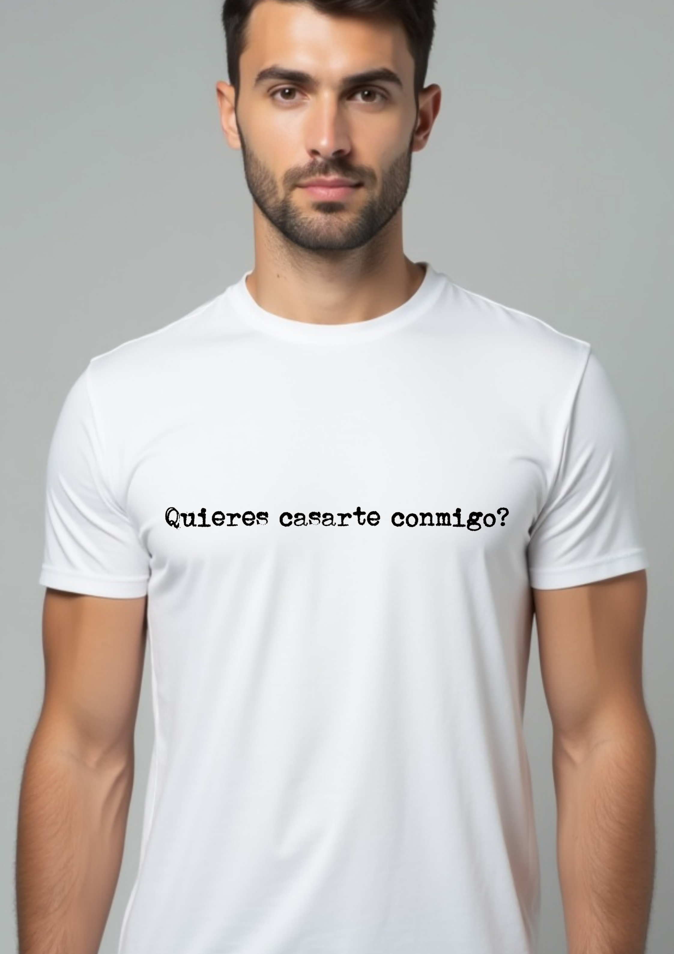 Playera con frase de propuesta de matromonio