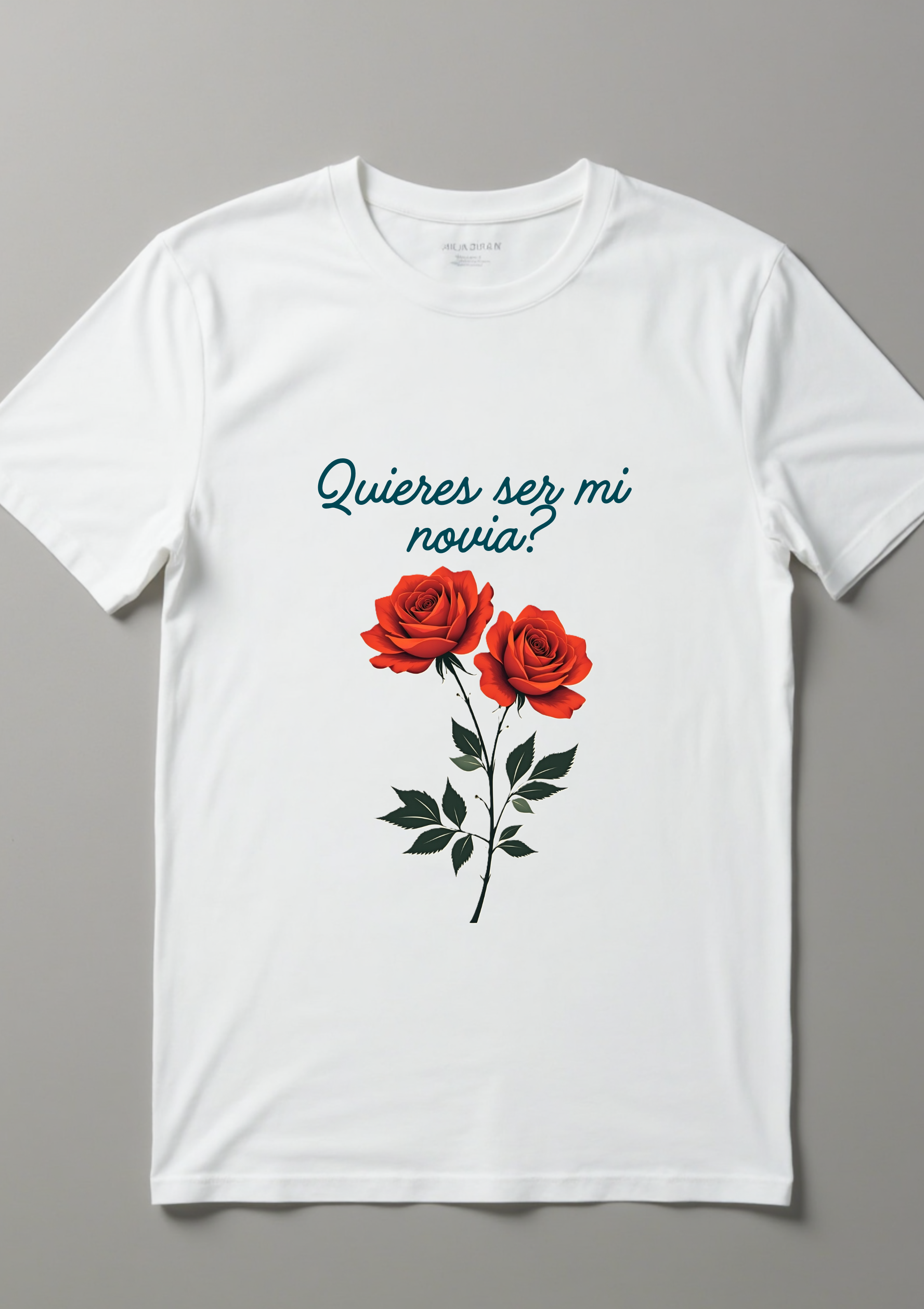 Playera con frase para prouesta romantica