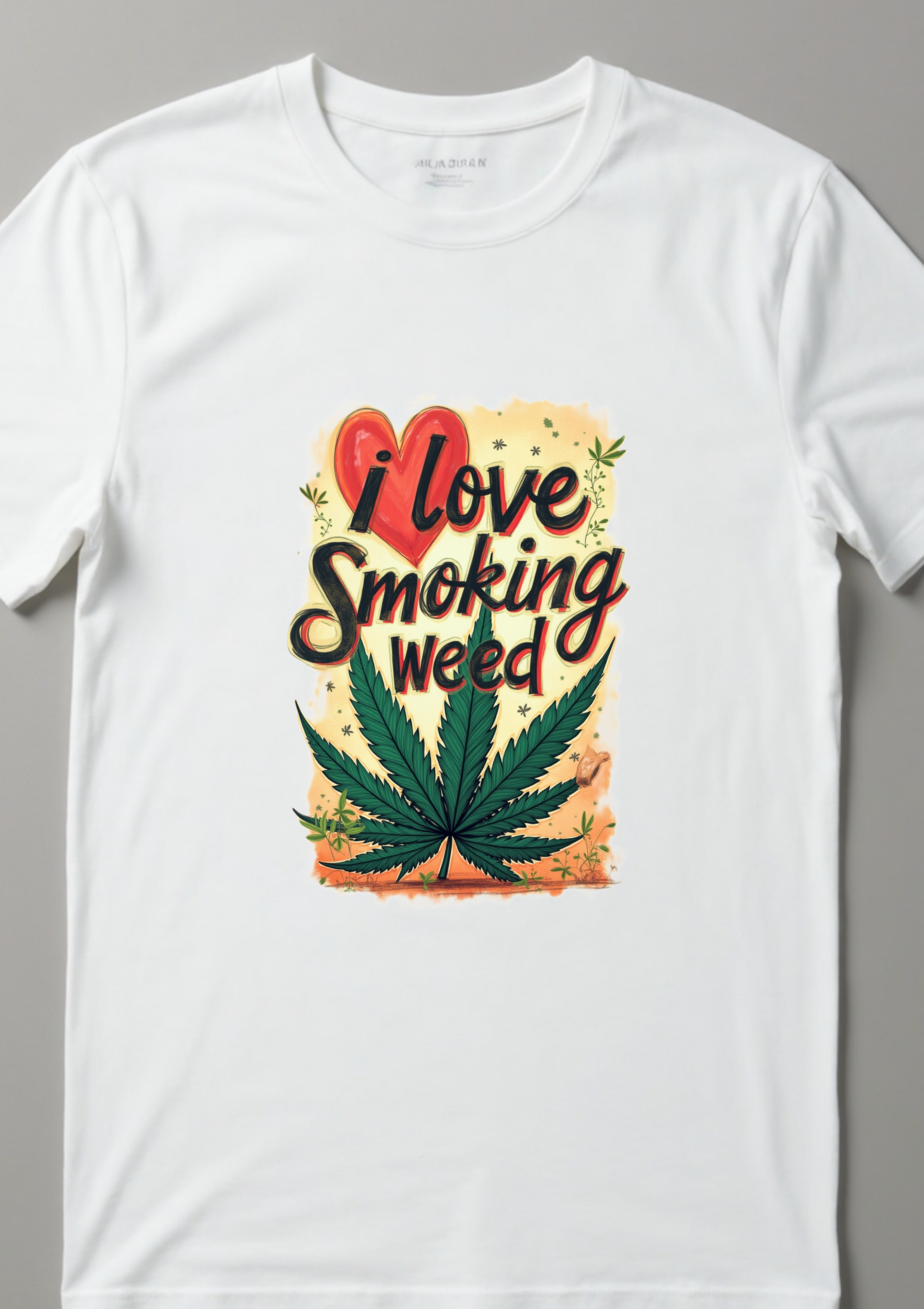 Camiseta con tematica cannabica
