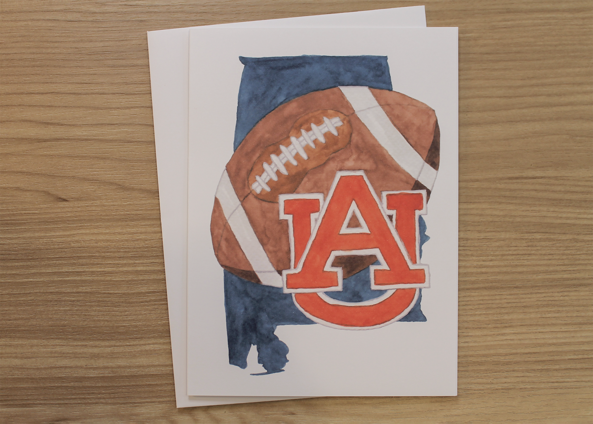 Auburn Tigers Football Watercolor Art Print – State Pride Wall Decor