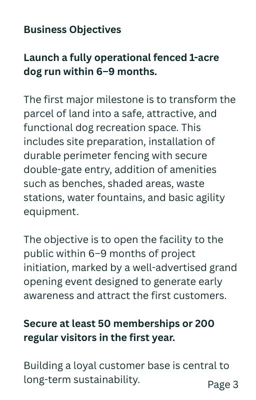 Dog Run Business