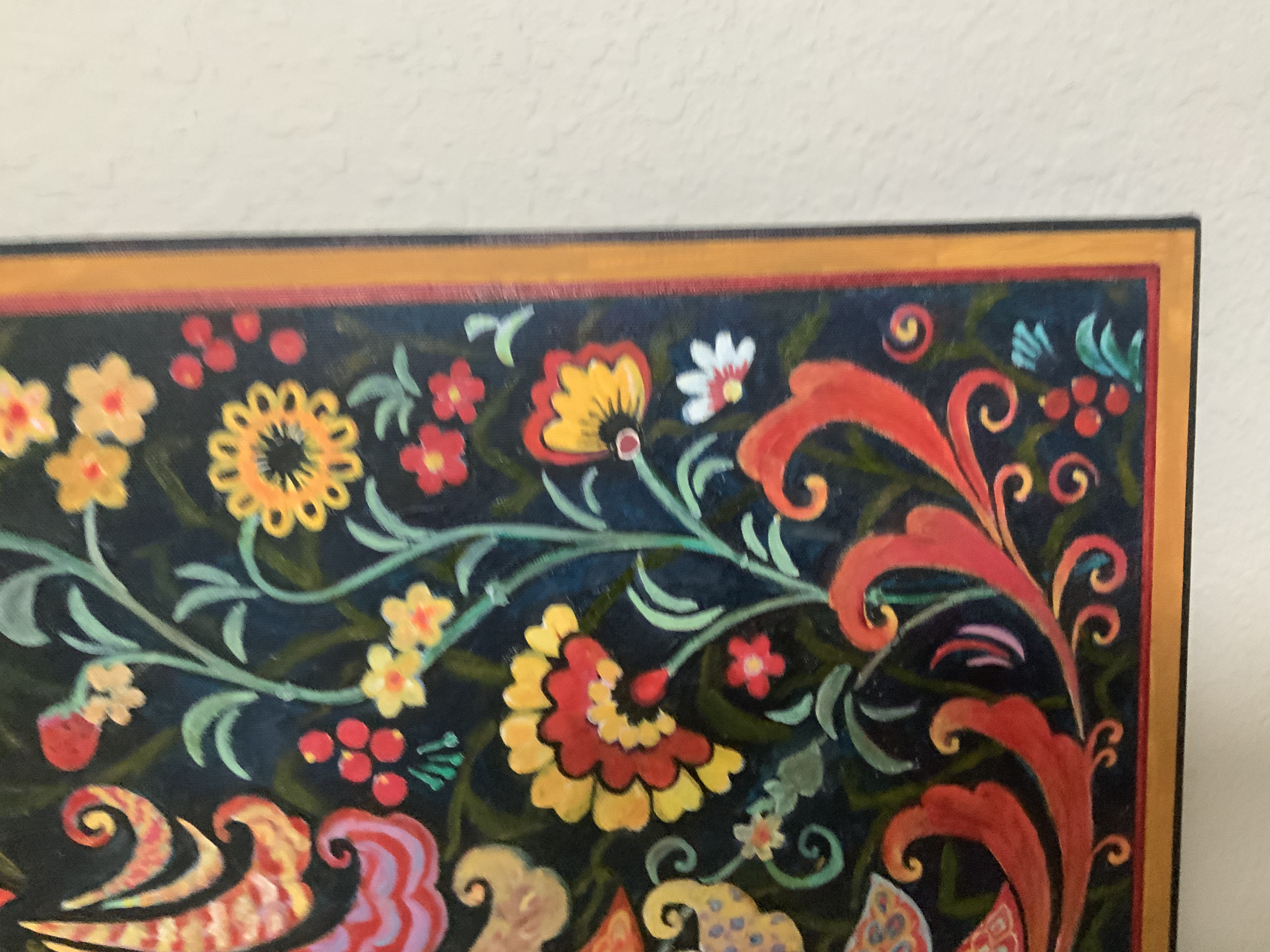 Russian Khokhloma style painting of the Firebird - Zhar-ptitsa