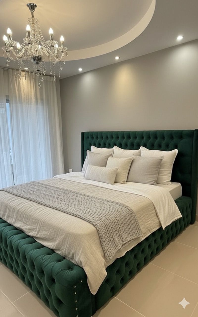 Cama Capitoné Módulos Plaza y Media