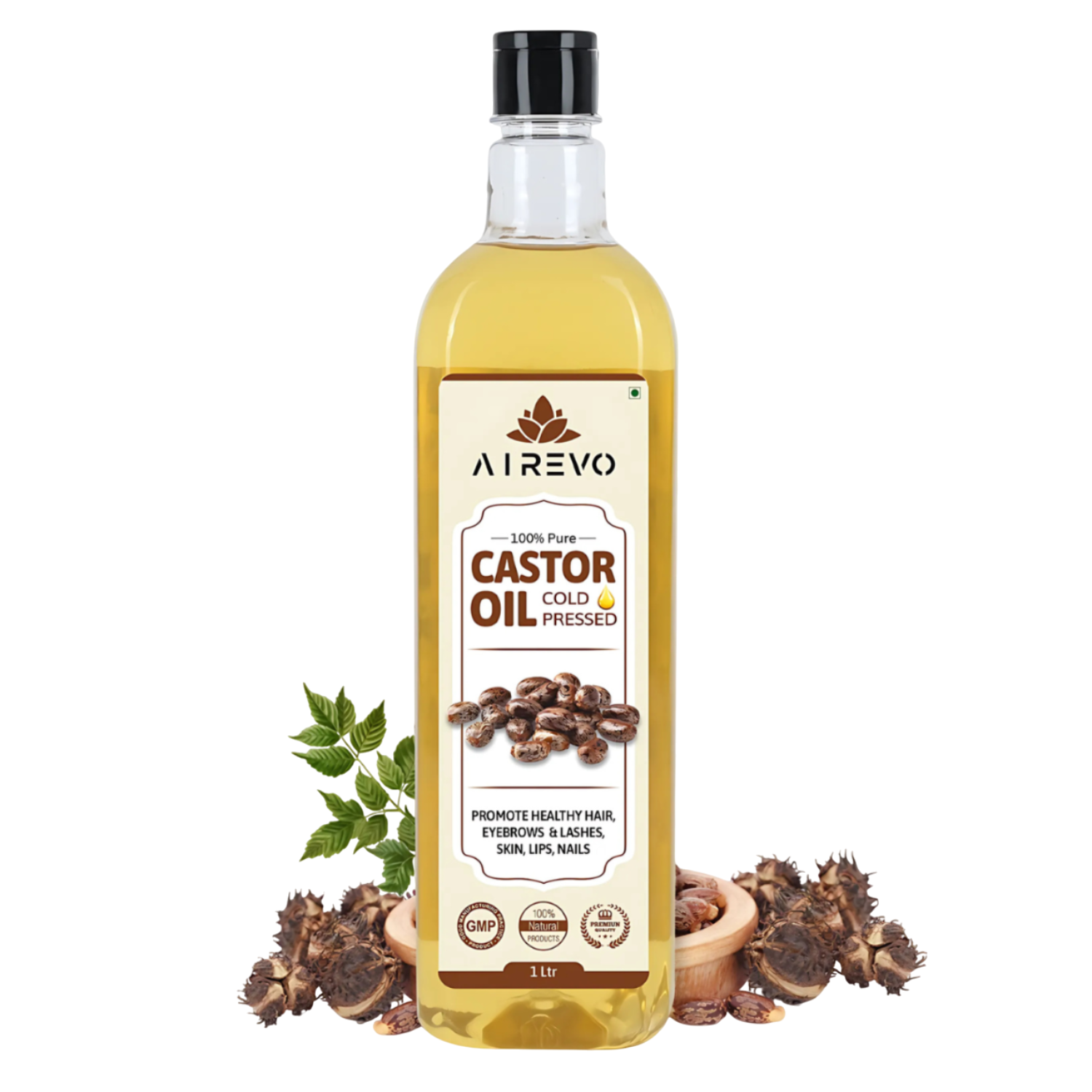 AIREVO 100% Pure Cold Press Castor Oil 