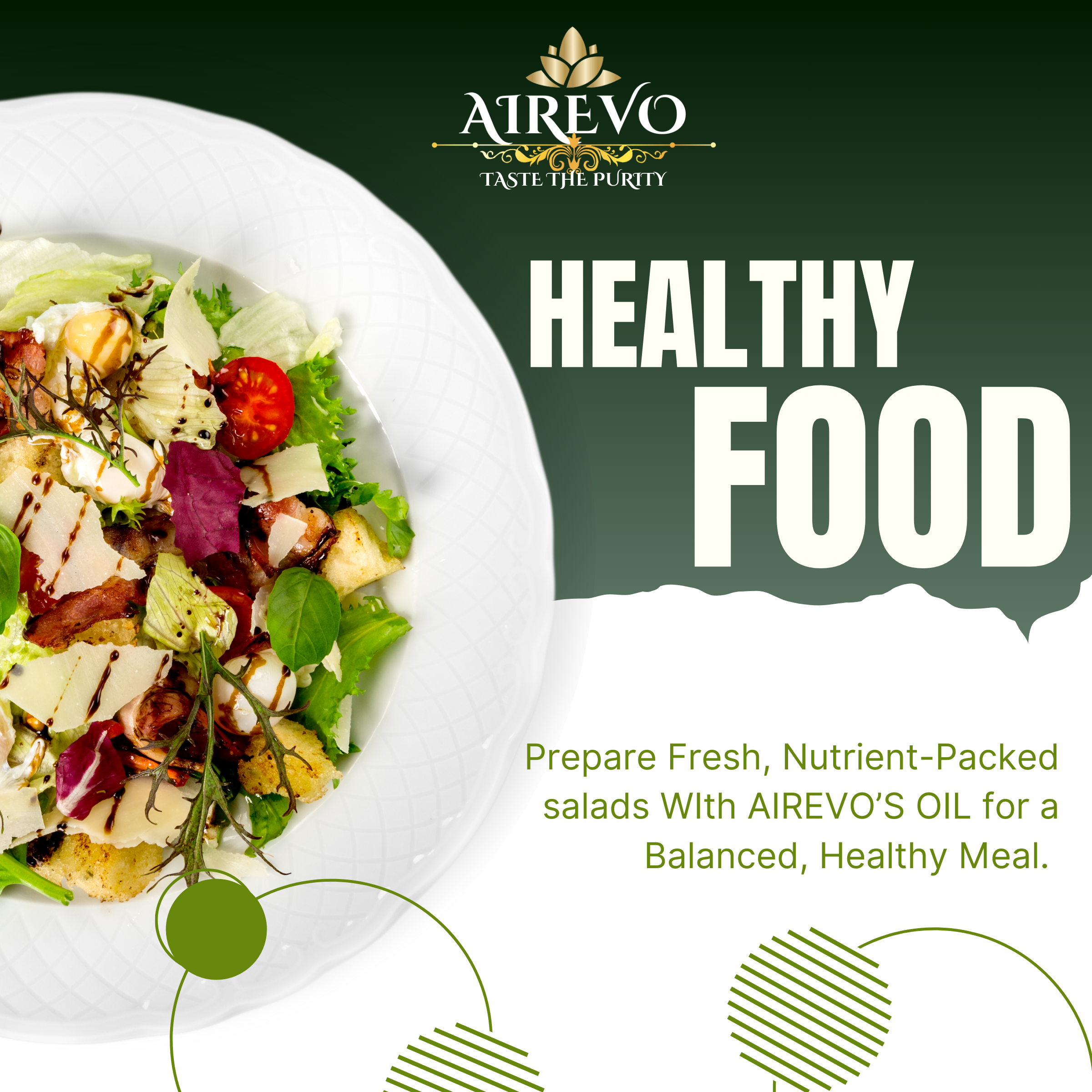 AIREVO Extra Virgin Olive Oil - 1Lt Cold Pressed, Rich in Vitamin E & K, Heart-Healthy MUFA, Ideal for Salad Dressings, Marinades