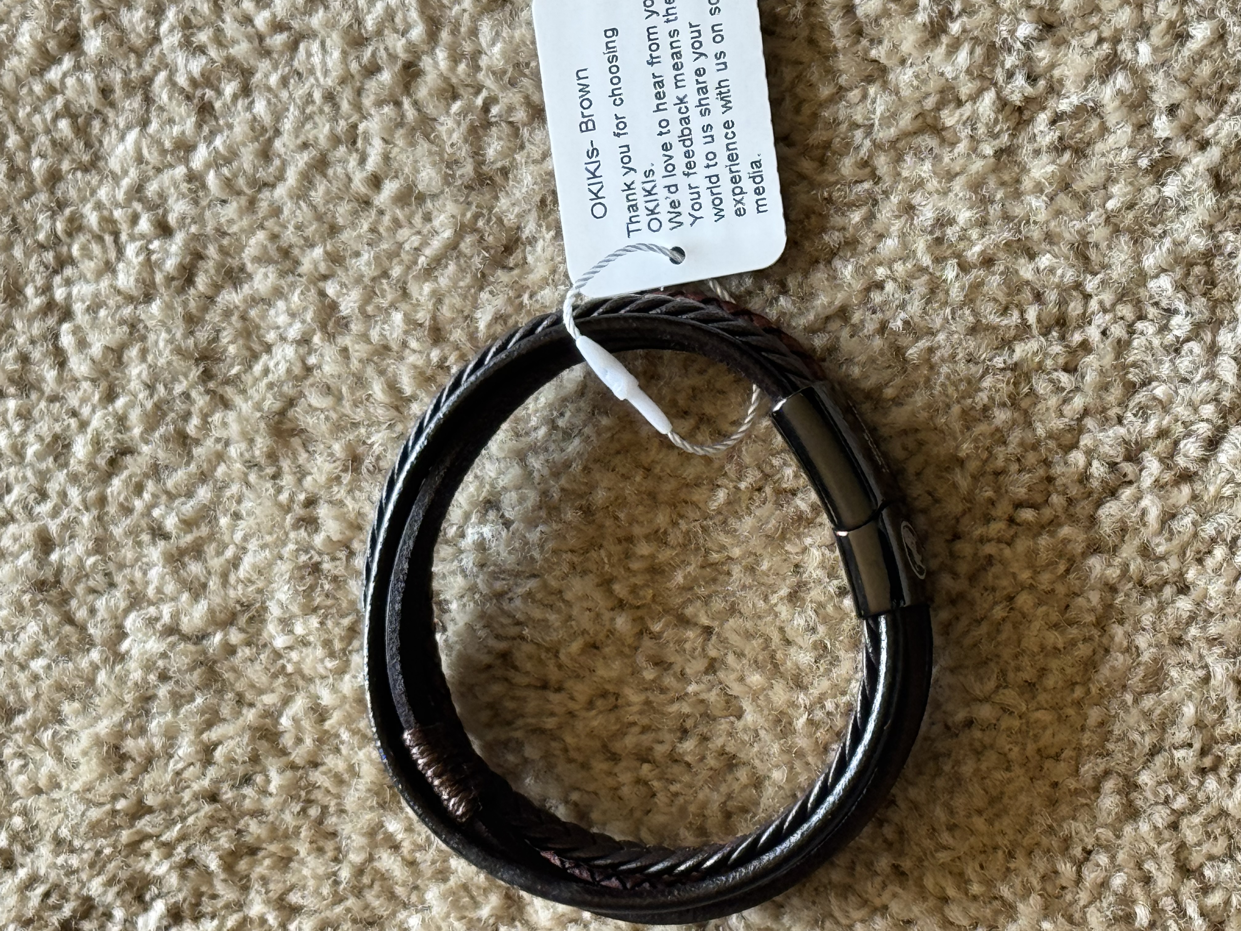 Leather Bracelet OKIKIs-Brown Tassel