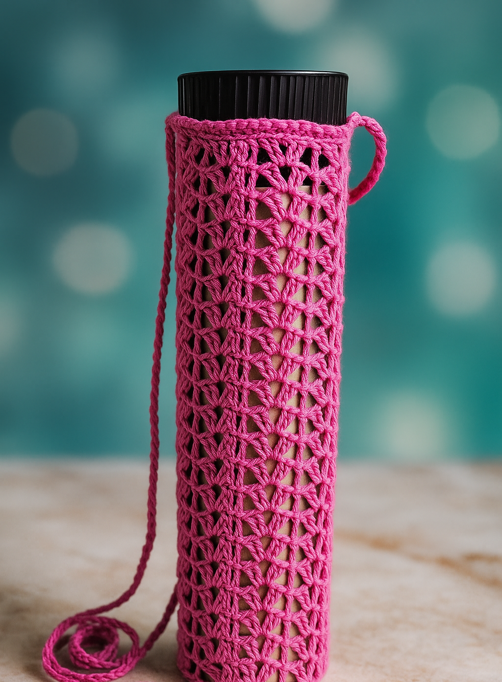 Porta botella en crochet