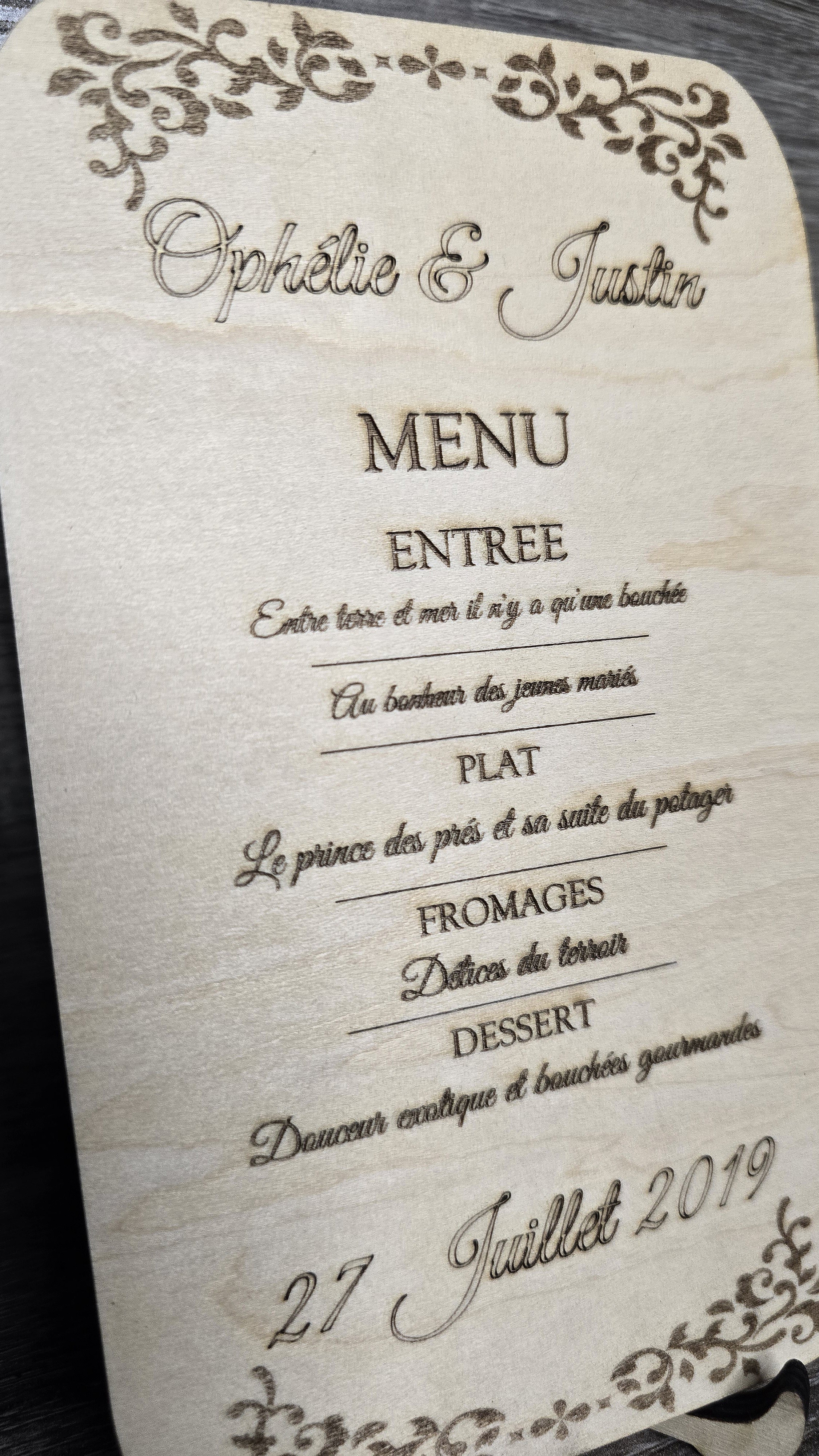 Menu en bois