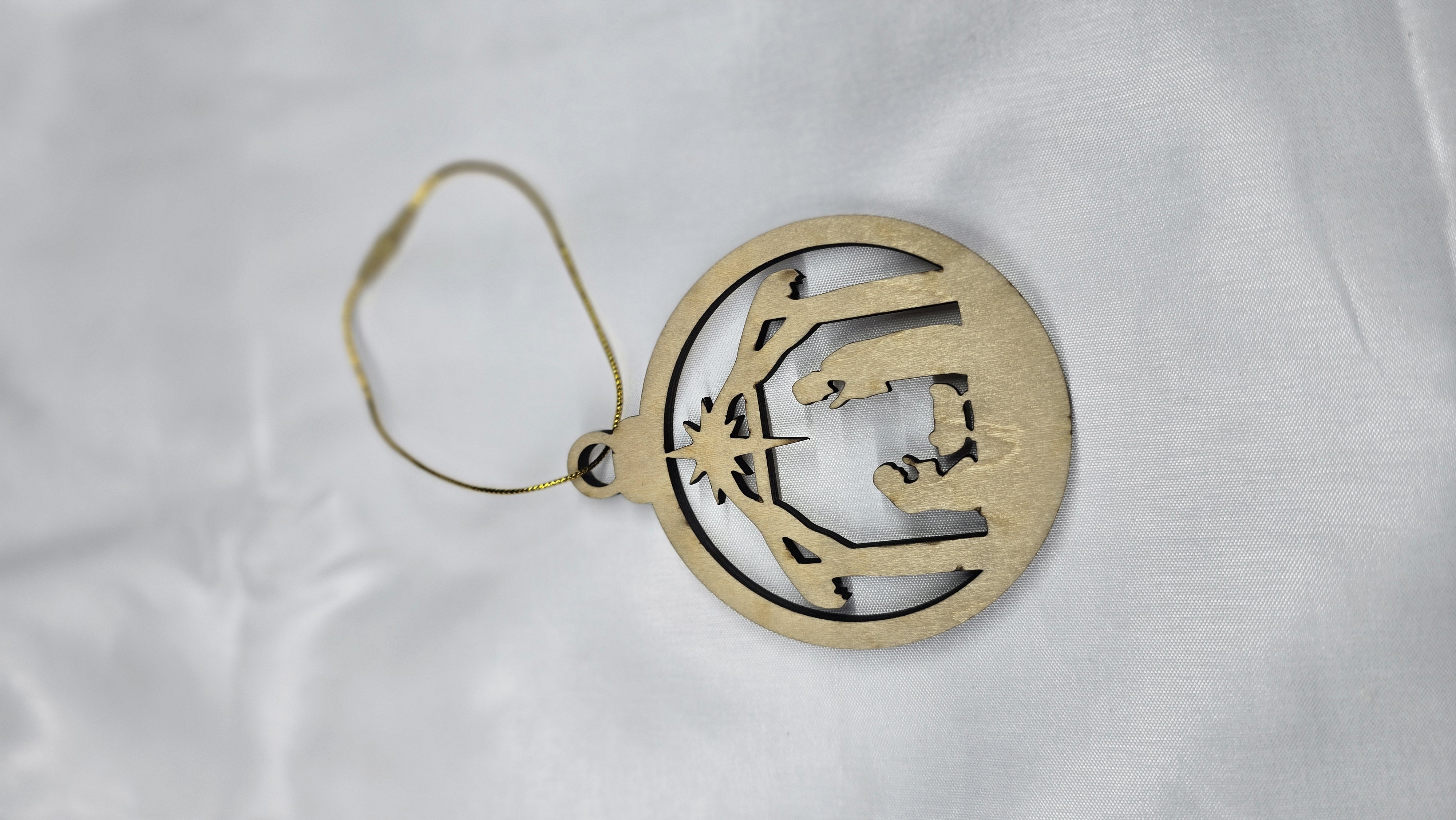 Décoration de Noël en bois - Crèche