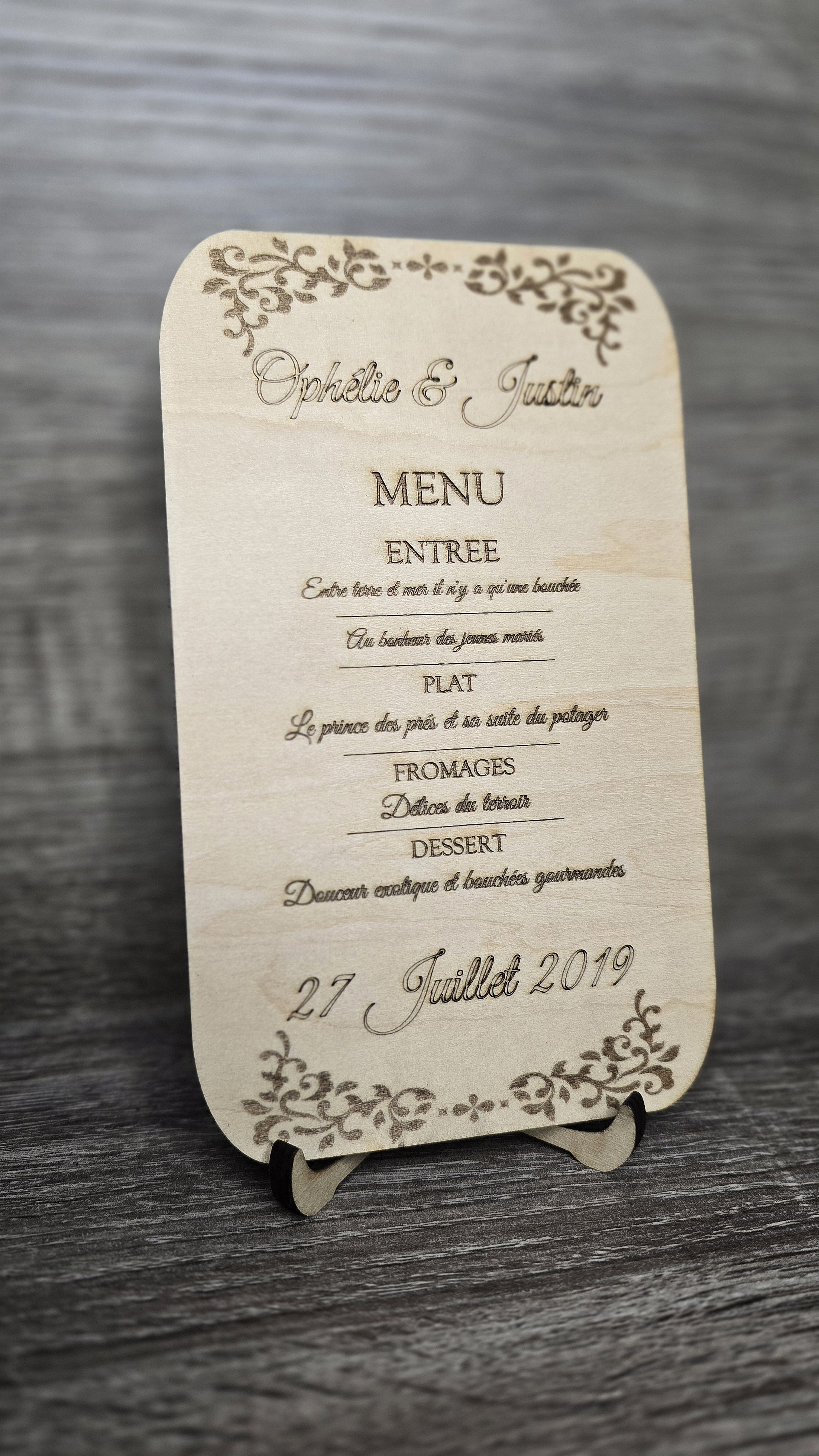 Menu en bois