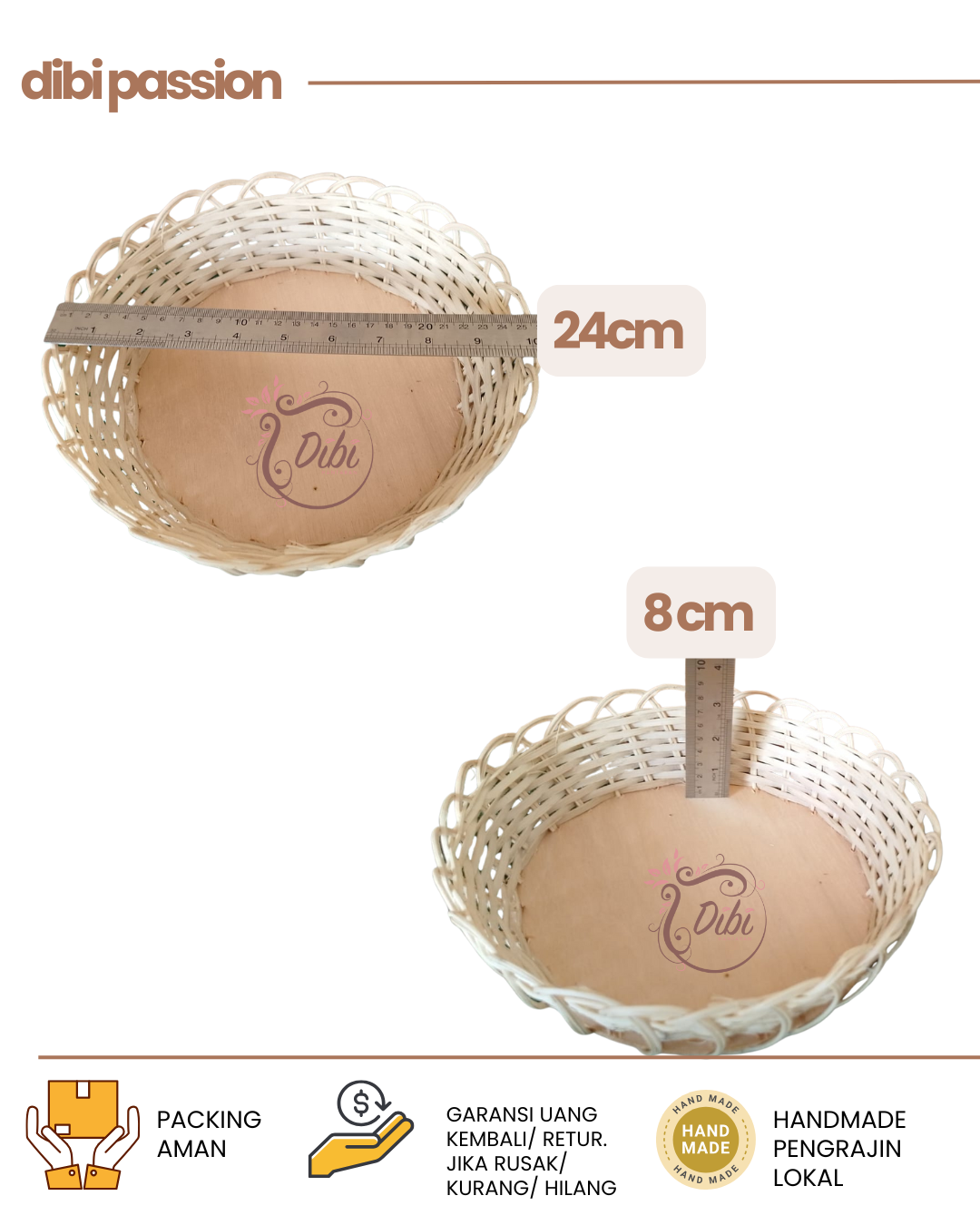Piring Rotan Model Mangkuk Bunga – Handmade, Estetik & Serbaguna