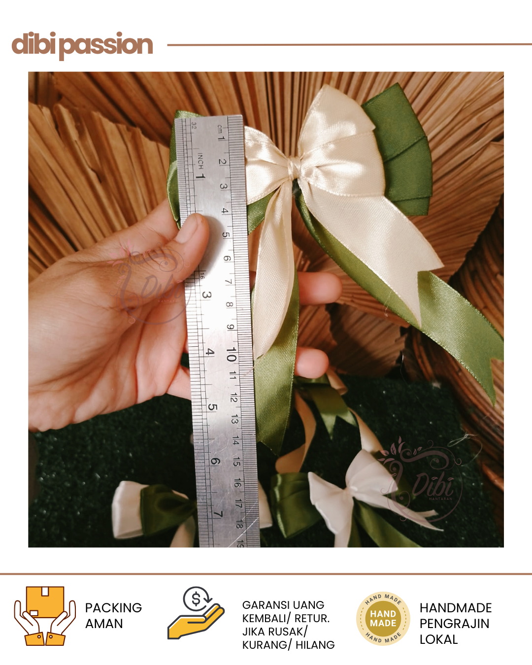 Pita Satin Jadi Double Bow Pita Jadi Siap Pakai untuk Parcel & Souvenir