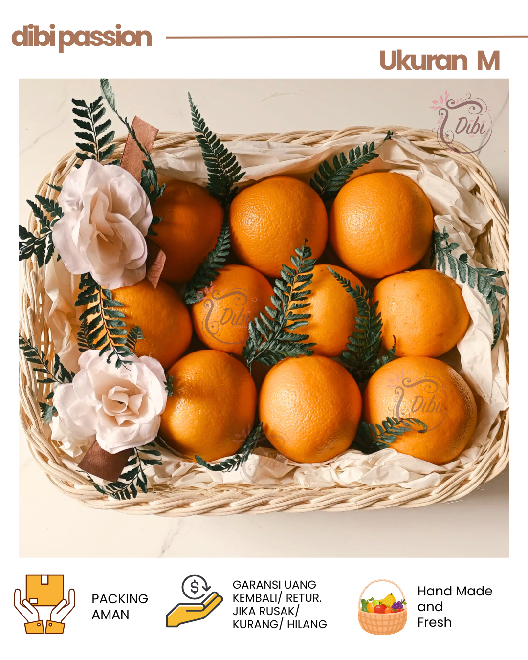 Parcel Buah Premium Rotan isi Sunkist & Apple Segar