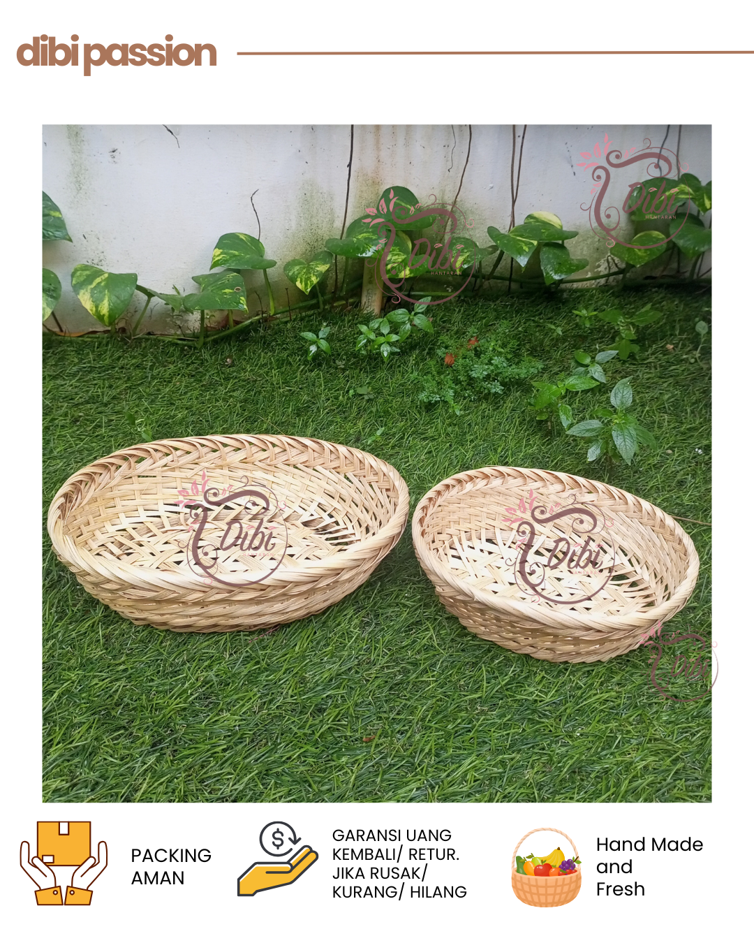 Keranjang Kecil Oval Anyaman Bambu – Termurah | Hampers, Parcel, Souvenir, Lamaran, Snack