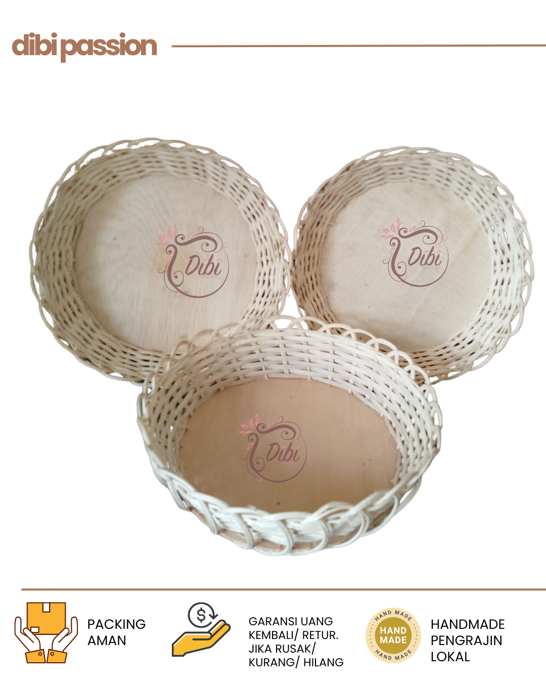 Piring Rotan Model Mangkuk Bunga – Handmade, Estetik & Serbaguna