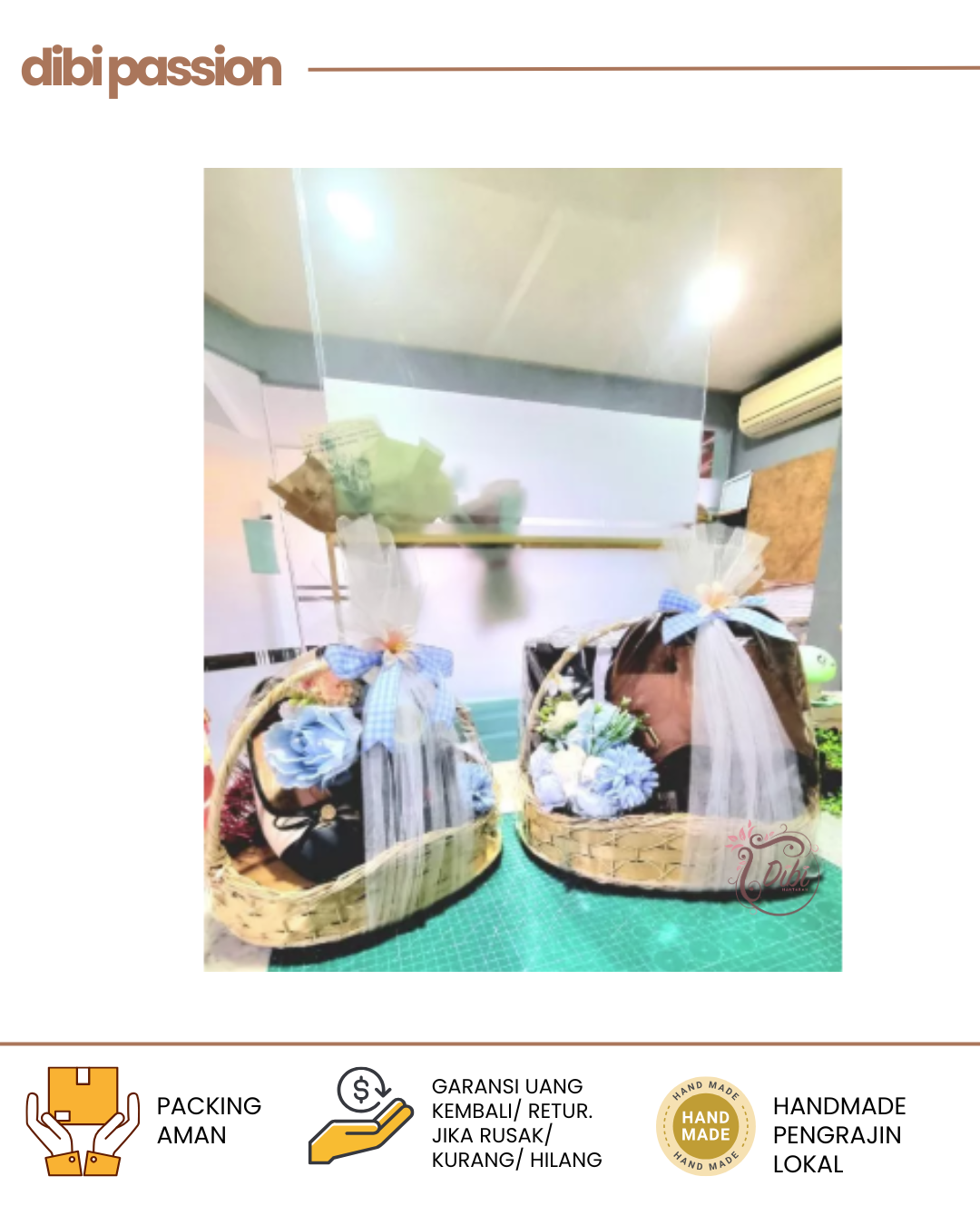 Keranjang Rotan Ombak Anyam Silang Oval – Set Isi 3 | Parcel, Hampers & Seserahan Handmade