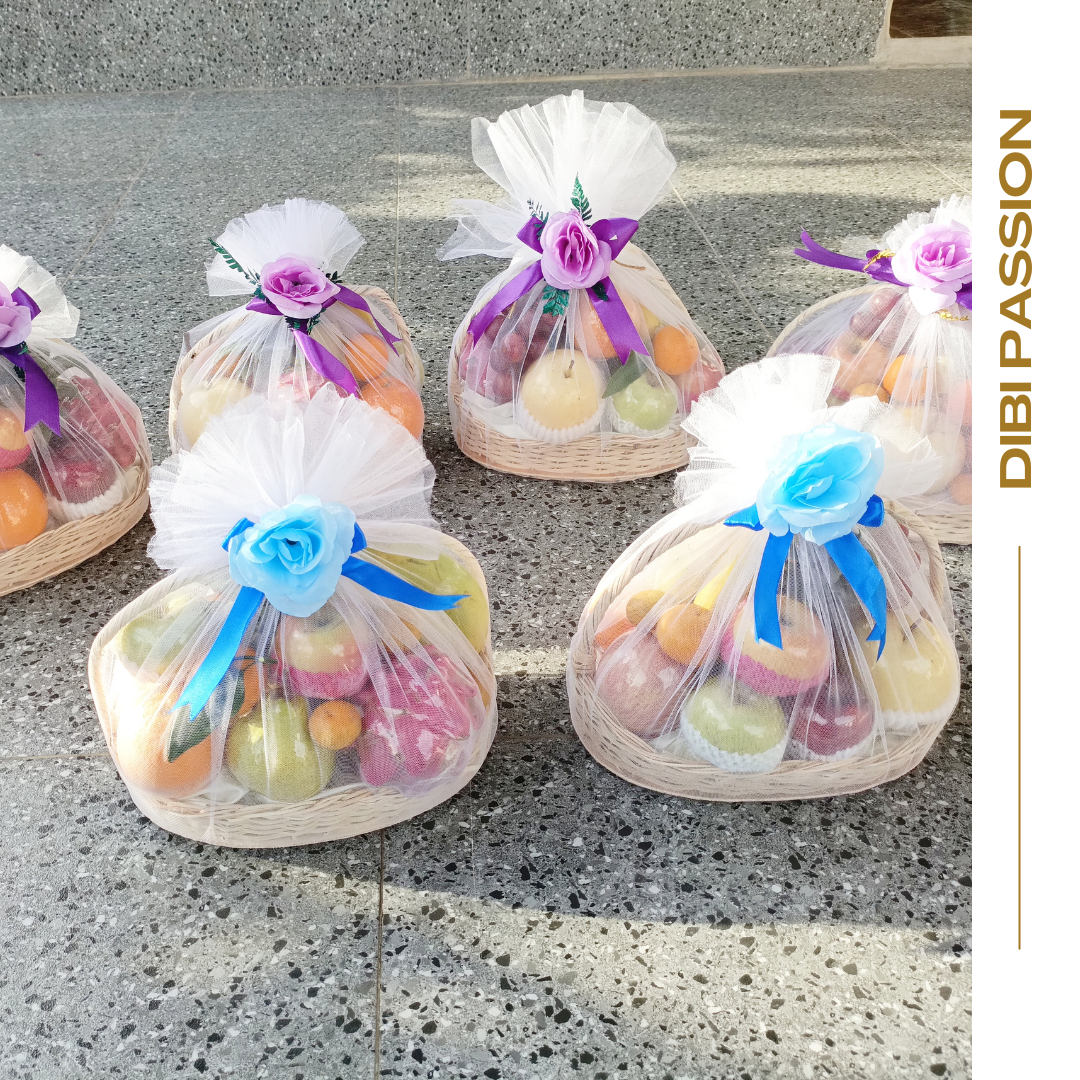 Hampers Parcel Buah Segar Model Ombak – Parsel Buah Elegan Keranjang Rotan Dibi Passion