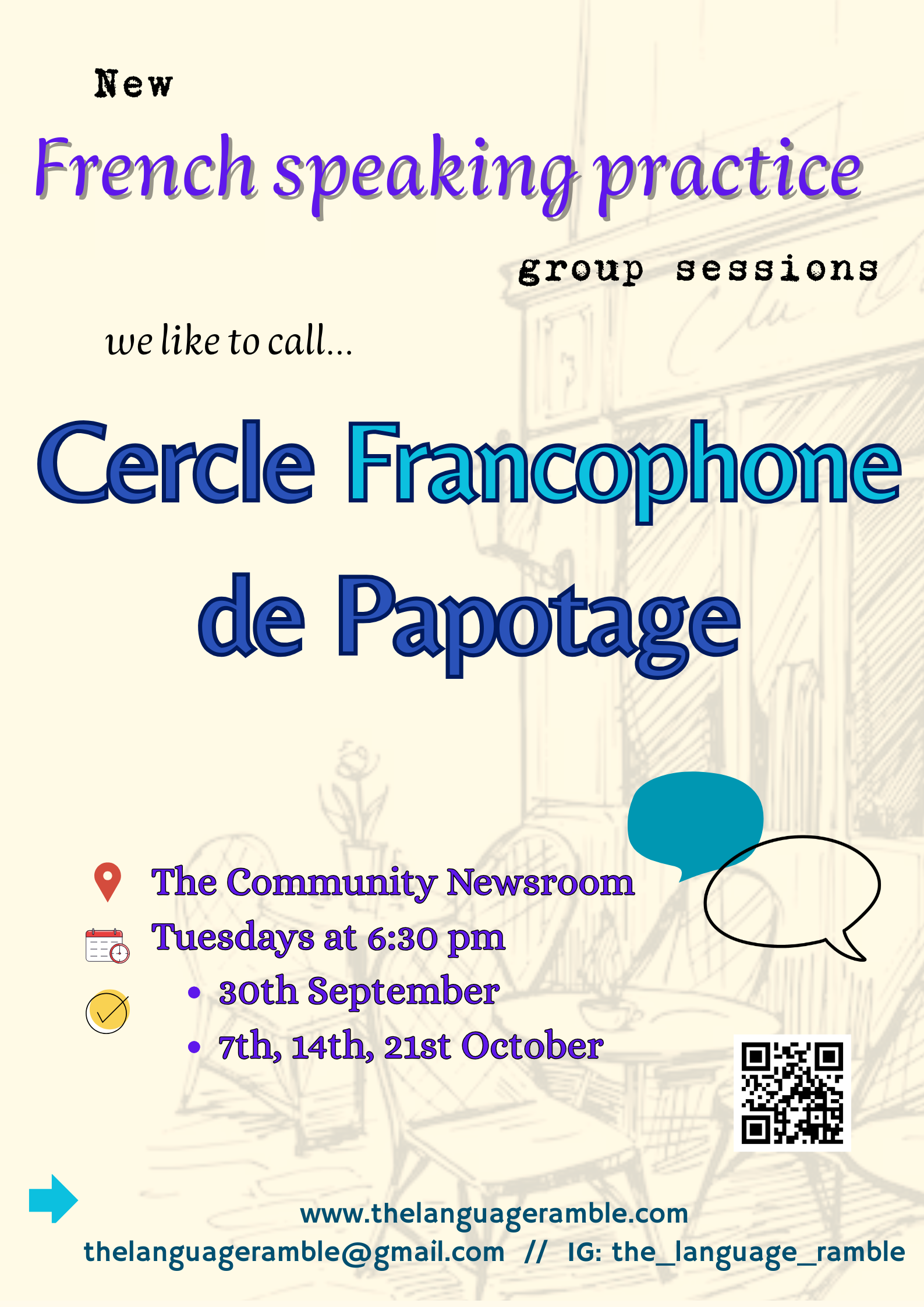 French conversation: Cercle Francophone de Papotage