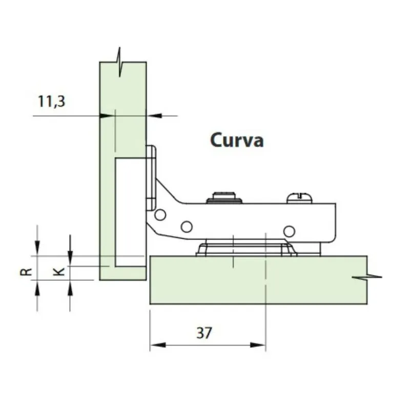 Dobradiça 35mm Curva 110° Slow Calço Duplo Com Amortecedor Renna