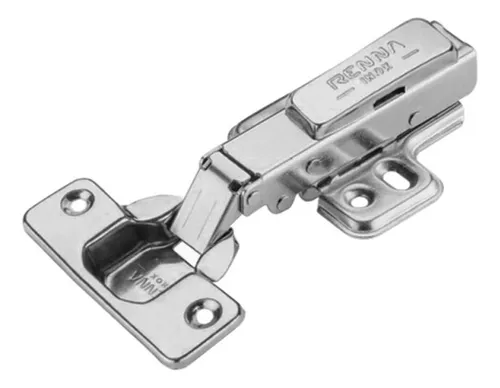 Dobradiça 35mm Reta 105° Inox Calço Click Slow Amortecedor Renna 