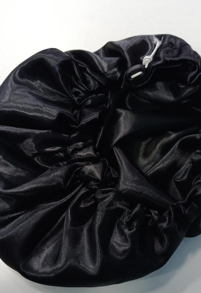 Touca de cetim preta