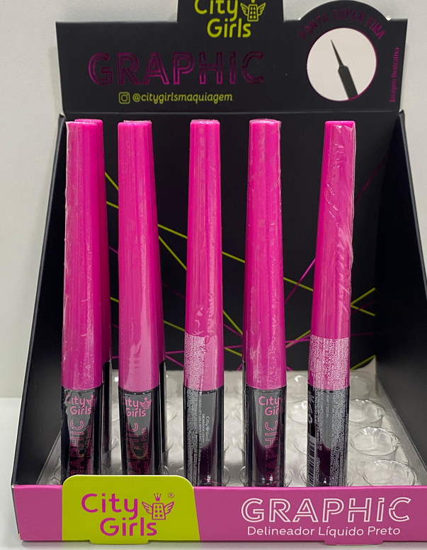 Delineador Líquido Preto City Girls