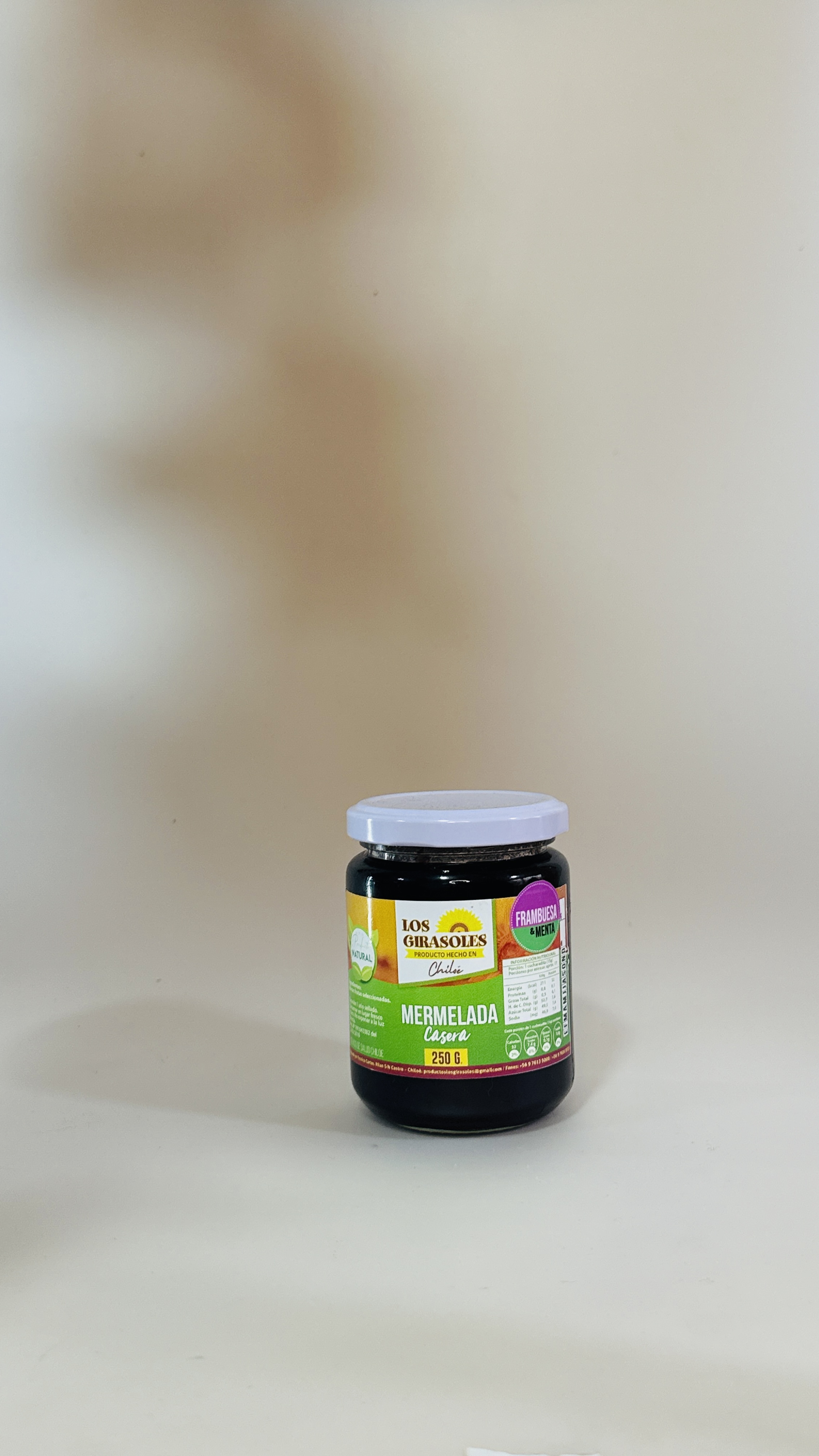 mermelada casera tradicional Frambuesa-Menta, Los Girasoles