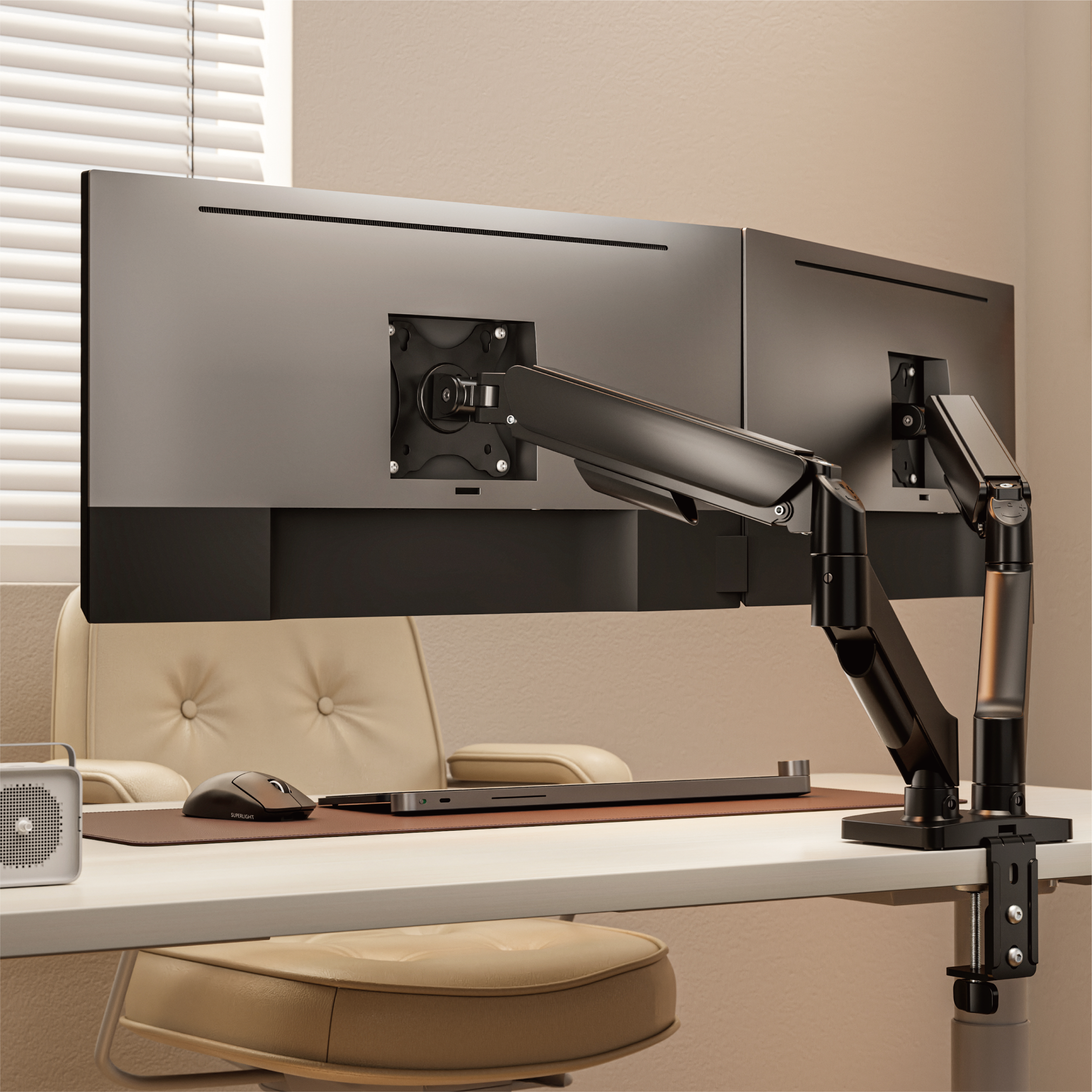 LUMI LDT97-C024E – Spring-Assisted Dual Monitor Arm