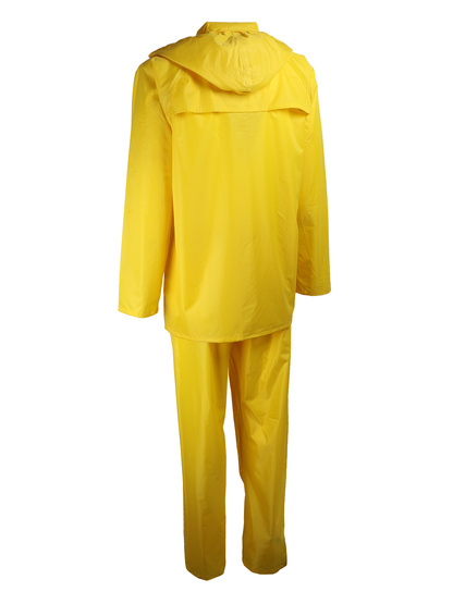 Rainsuit. Polyester coated with P.V.C.